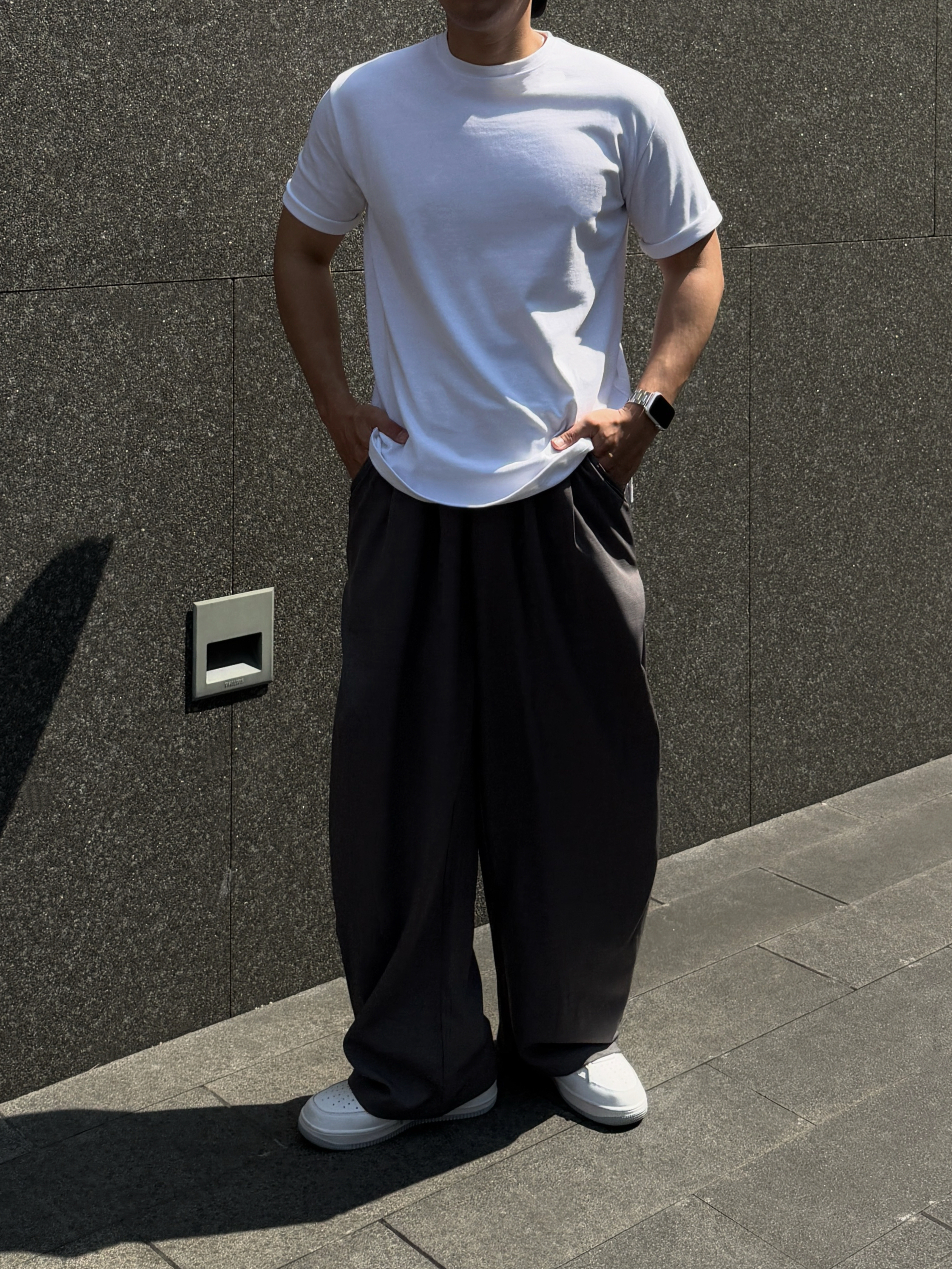 [1atm] 精修-打摺西裝落地褲