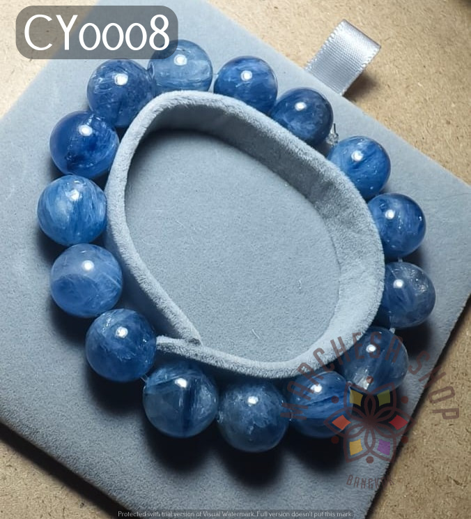 CY0008 - 【提升直覺  療癒】高質天然藍晶 12mm 手串