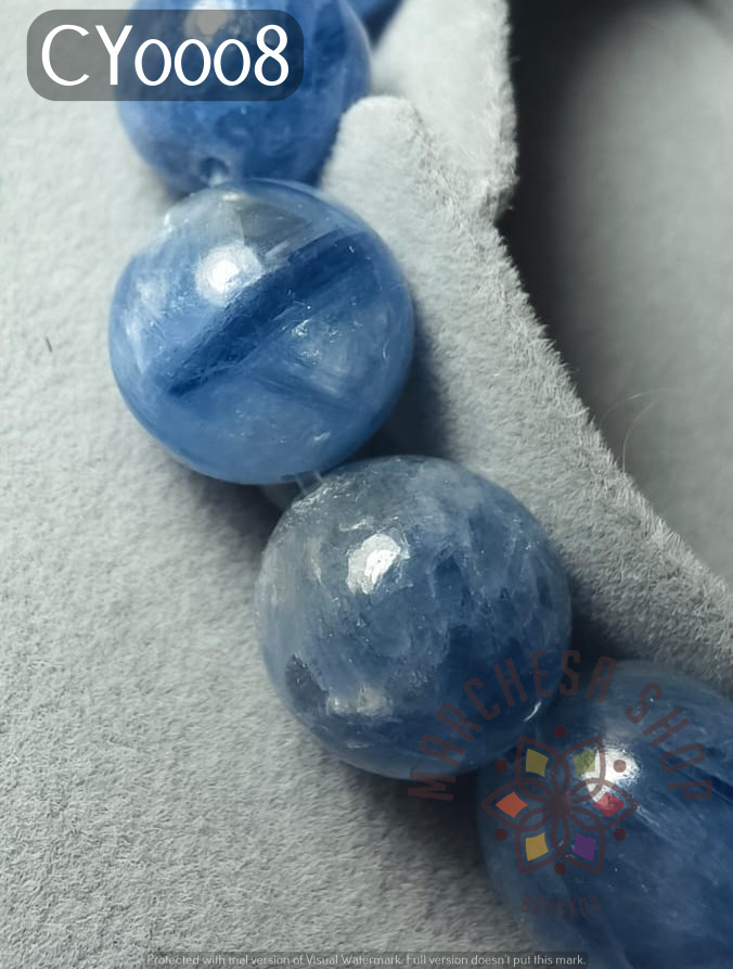 CY0008 - 【提升直覺  療癒】高質天然藍晶 12mm 手串