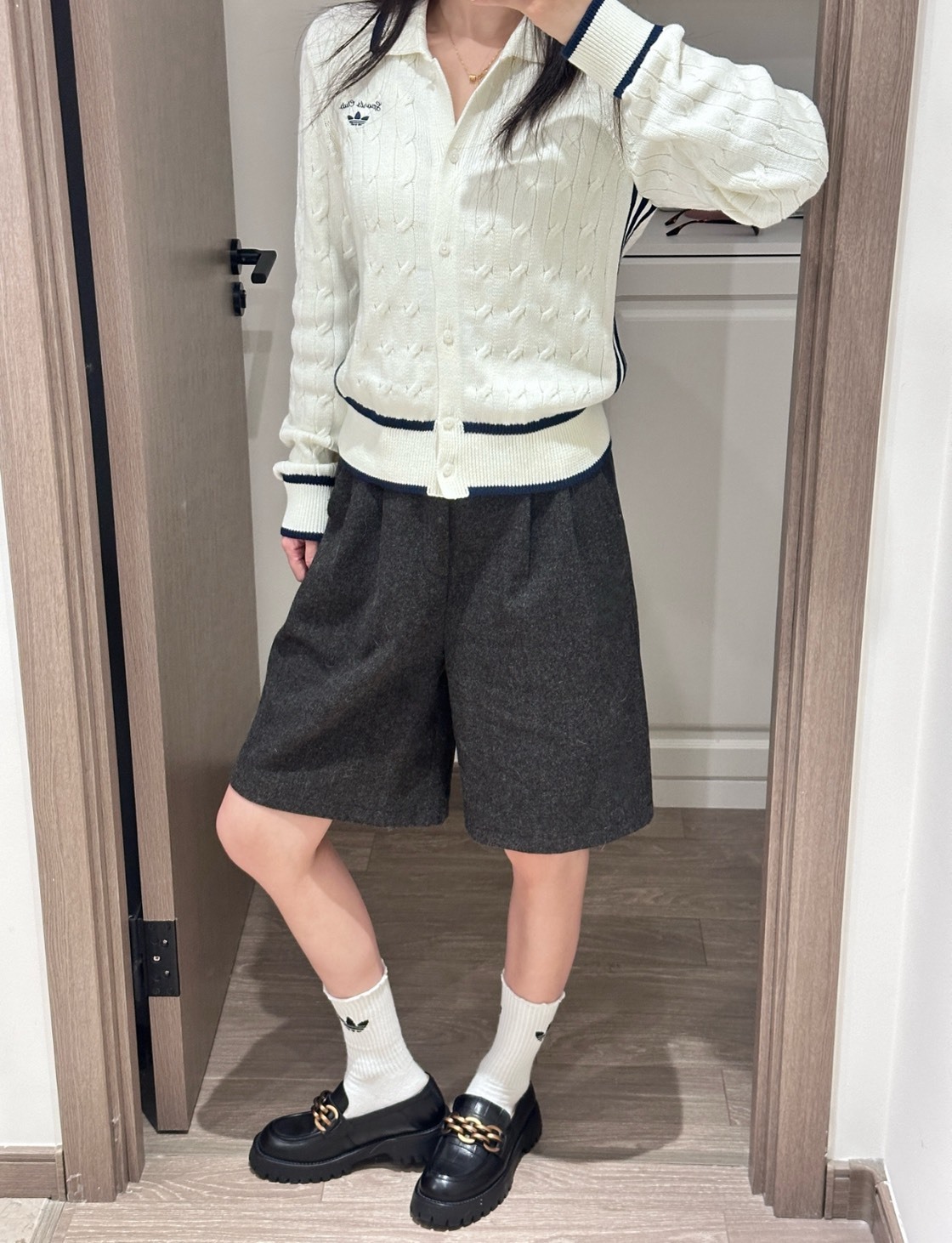 adidas 三葉草 復古針織運動開衫 外套 女 長袖休閒百搭撞色漢玉白✨Aug25