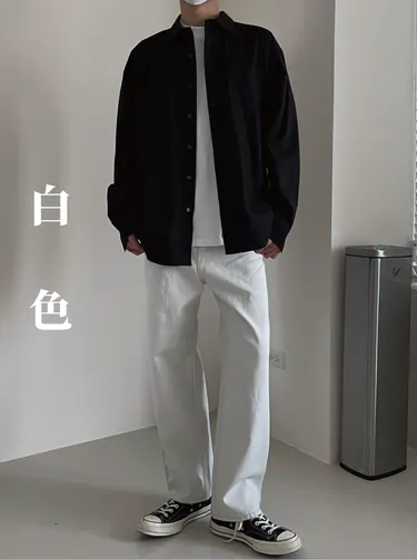 [1atm] 分離-斜紋布牛仔白褲