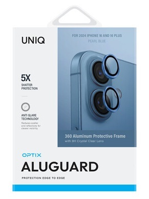 UNIQ-OPTIX AluGuard iPhone 16 / 16 Plus 鋁合金相機鏡頭保護貼