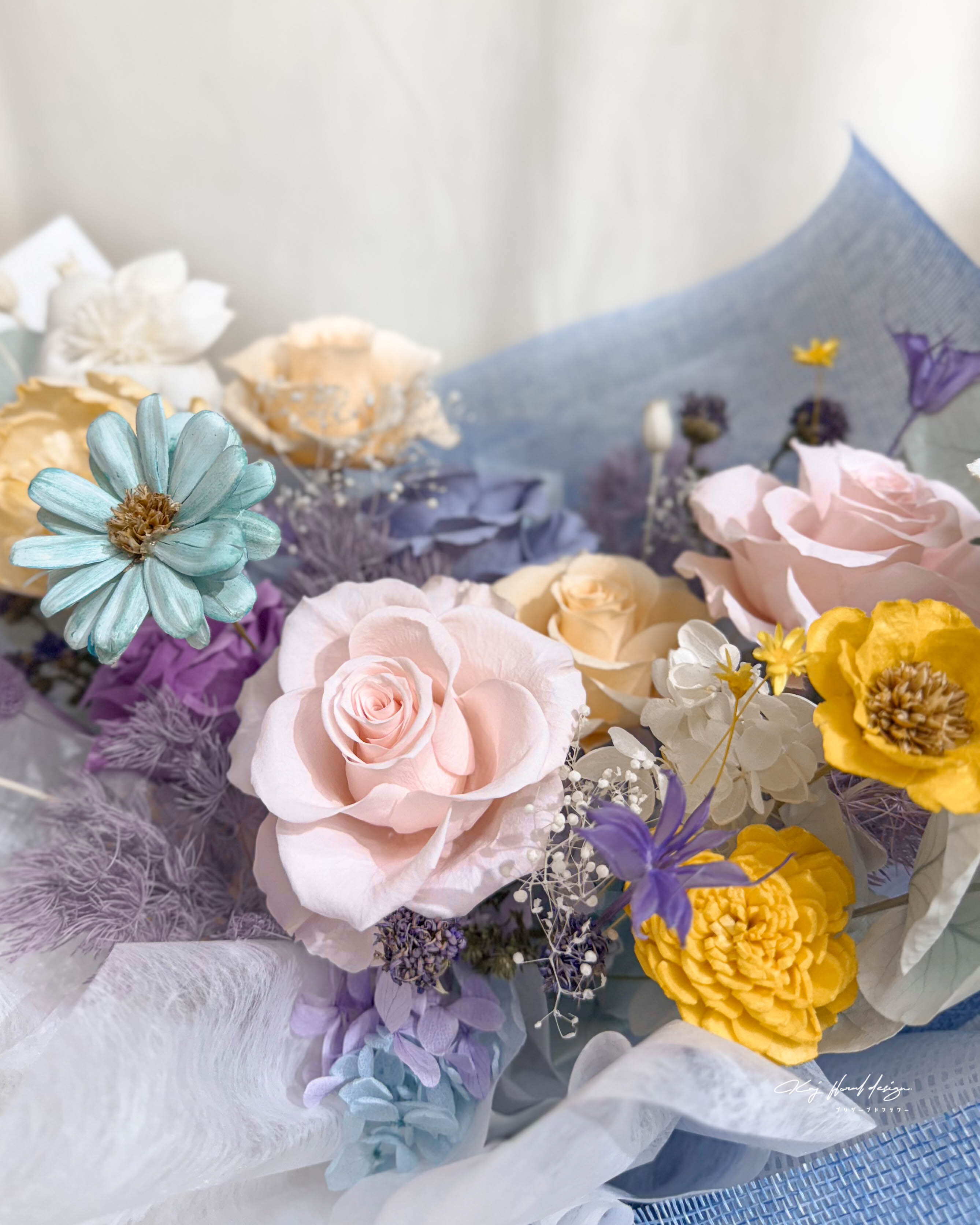 莫內花園・六朵永生玫瑰花束