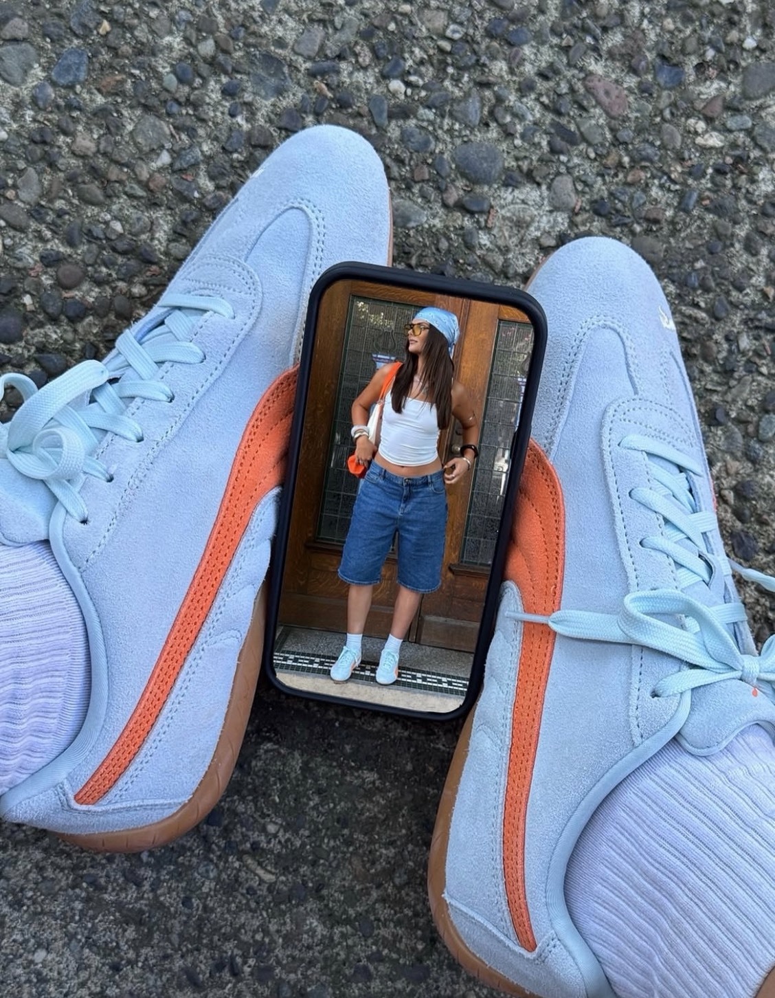 PUMA Speedcat OG 淡藍橙休閒運動鞋 男女款 朴彩英同款 跑步板鞋✨Aug25