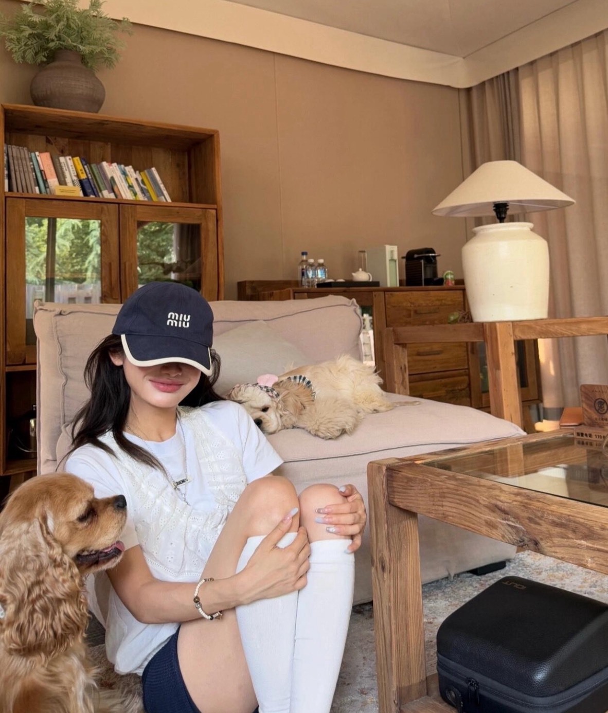 MIU MIU 刺繡徽標鴨舌帽 情侶款棒球帽 女神穿搭單品 藍色款 Aug25