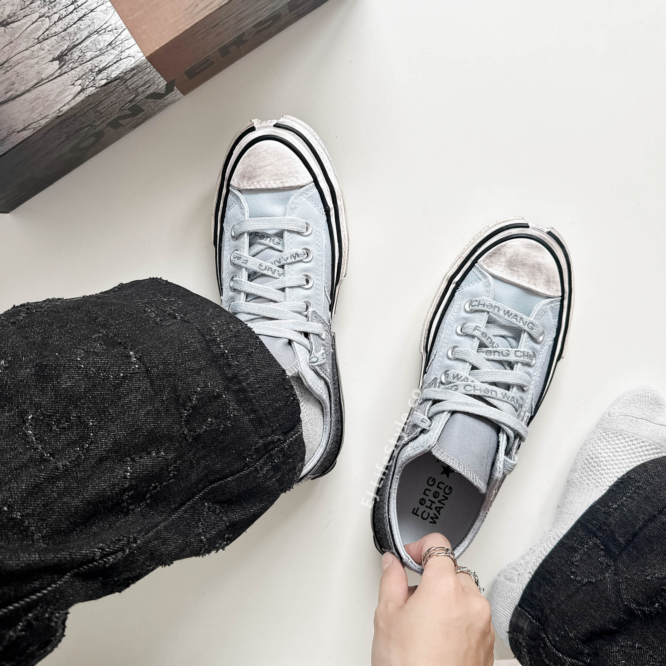 CONVERSE x FENG CHEN WANG 王逢陳 解構 2-IN-1 雙重釉色 建盞 灰藍 藍釉 男女鞋 A15742C / 現貨