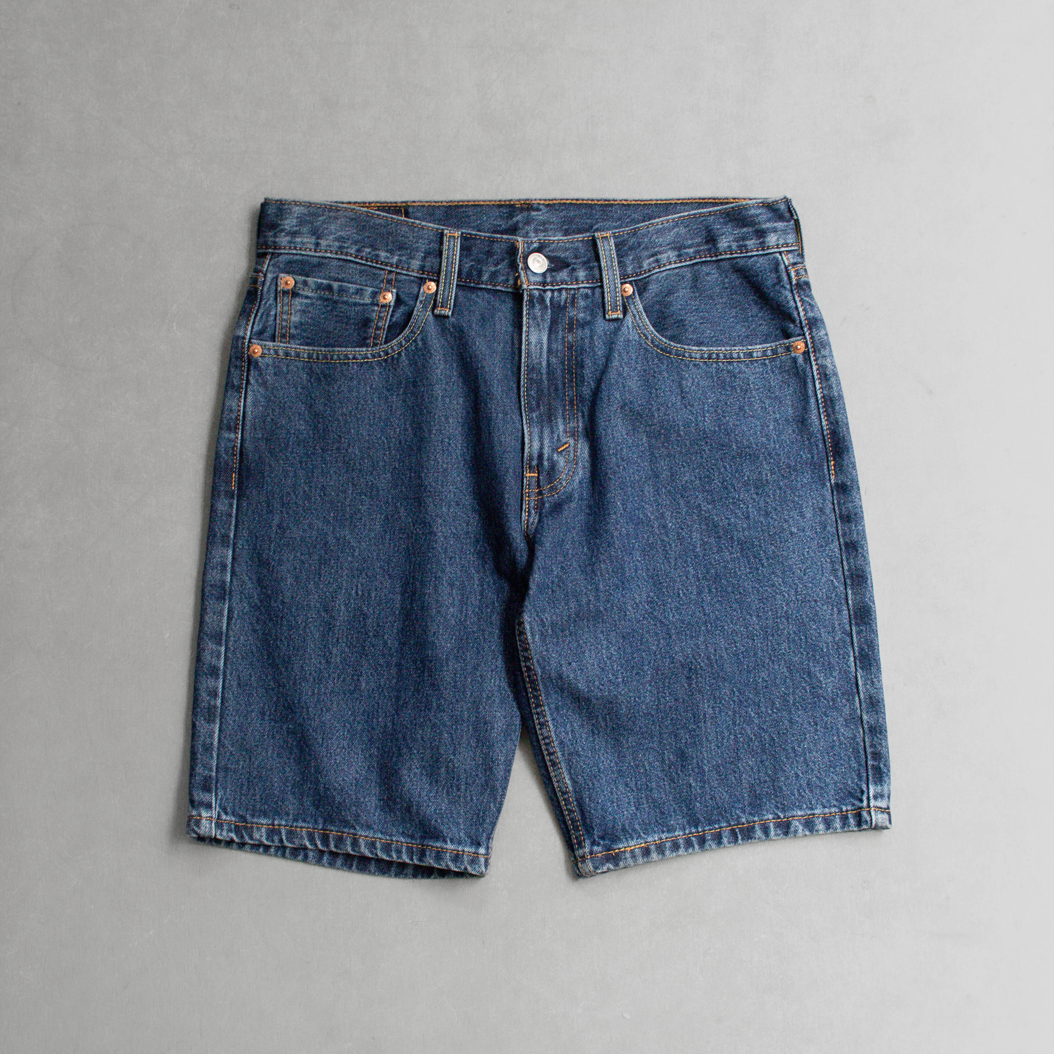 USED LEVIS 405 DENIM SHORTS 美國 深藍 拉鍊 牛仔 丹寧 短褲 I