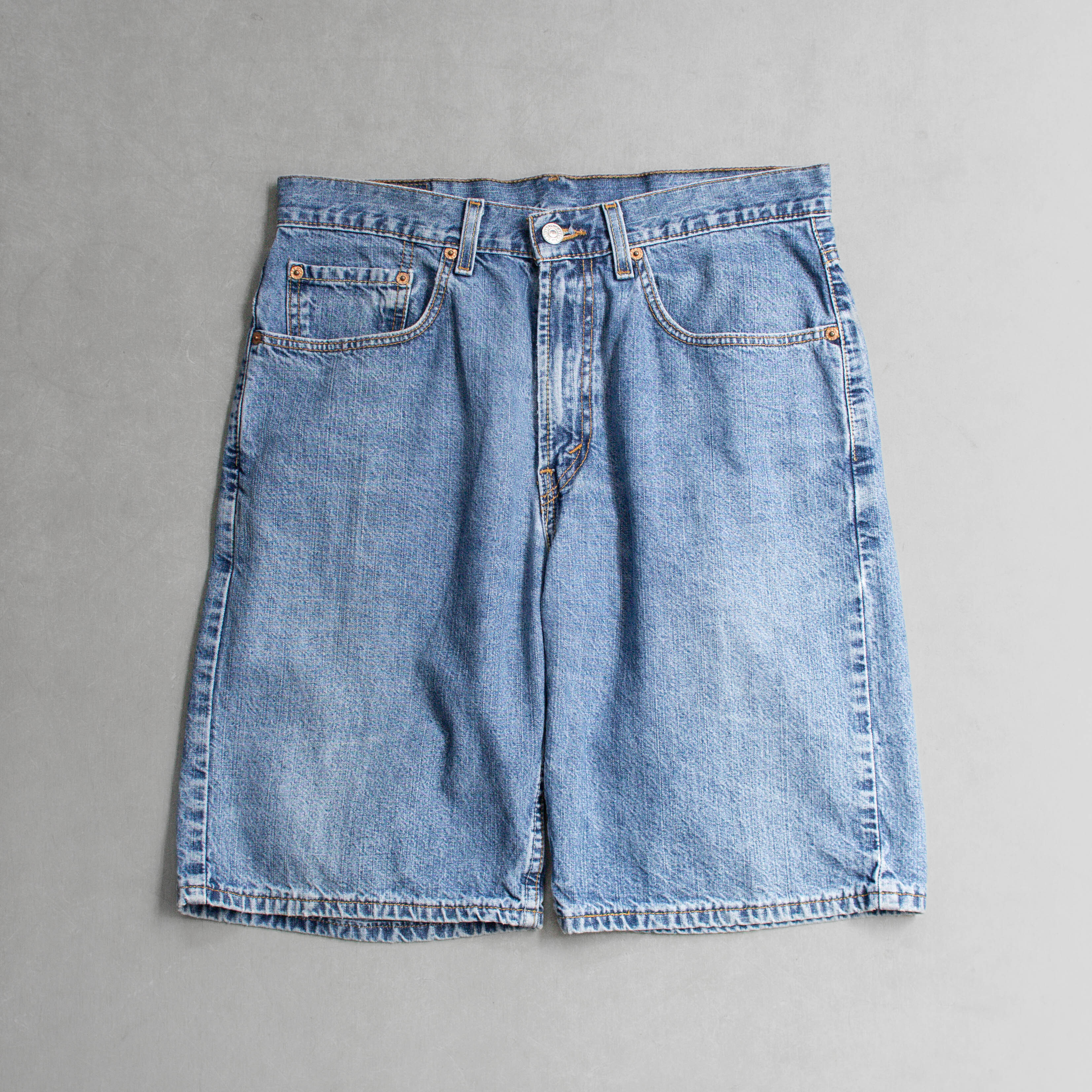 USED LEVIS 569 DENIM SHORTS 美國 淺藍 拉鍊 牛仔 丹寧 短褲 J