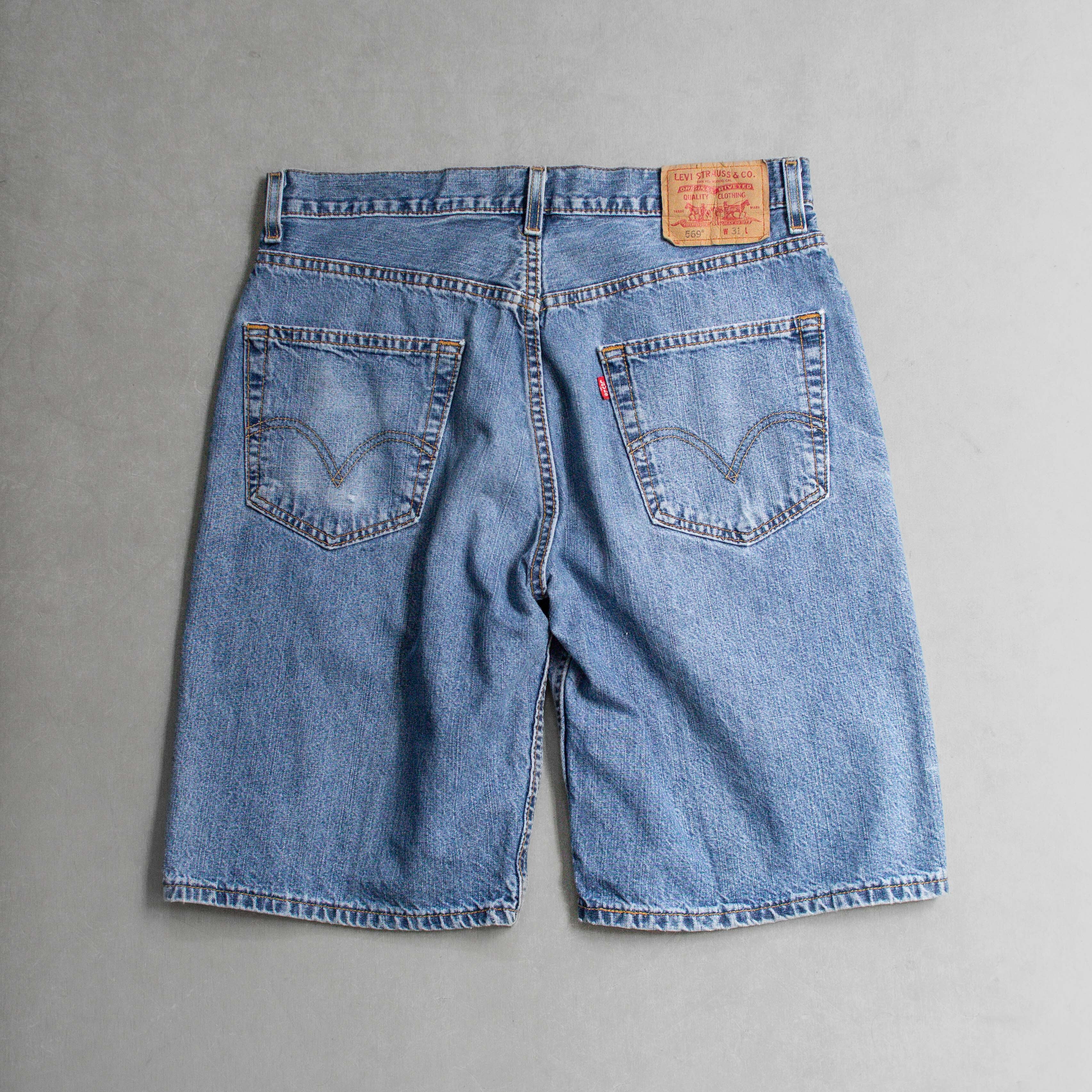 USED LEVIS 569 DENIM SHORTS 美國 淺藍 拉鍊 牛仔 丹寧 短褲 J