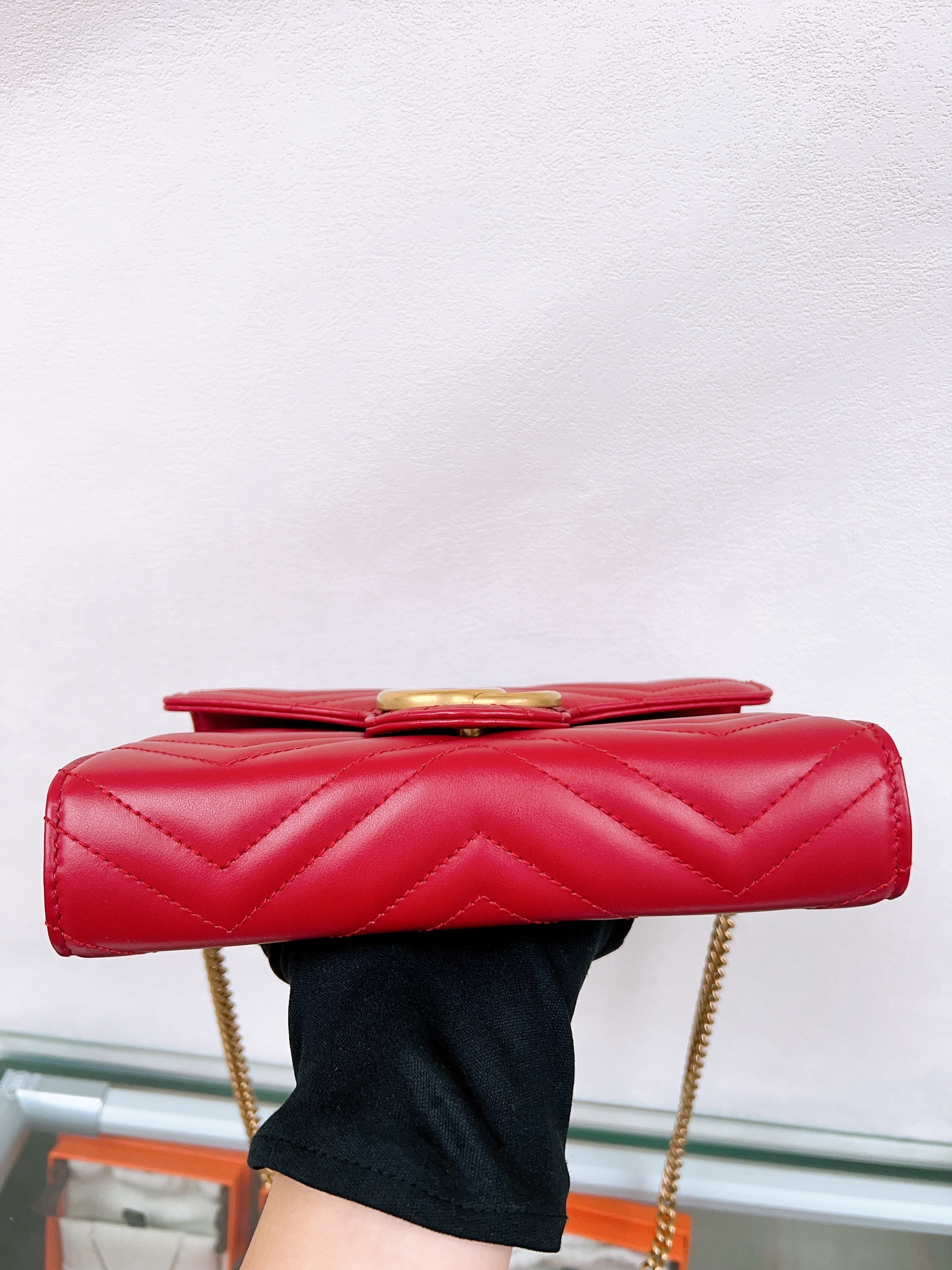 Gucci marmont woc / wallet on chain red