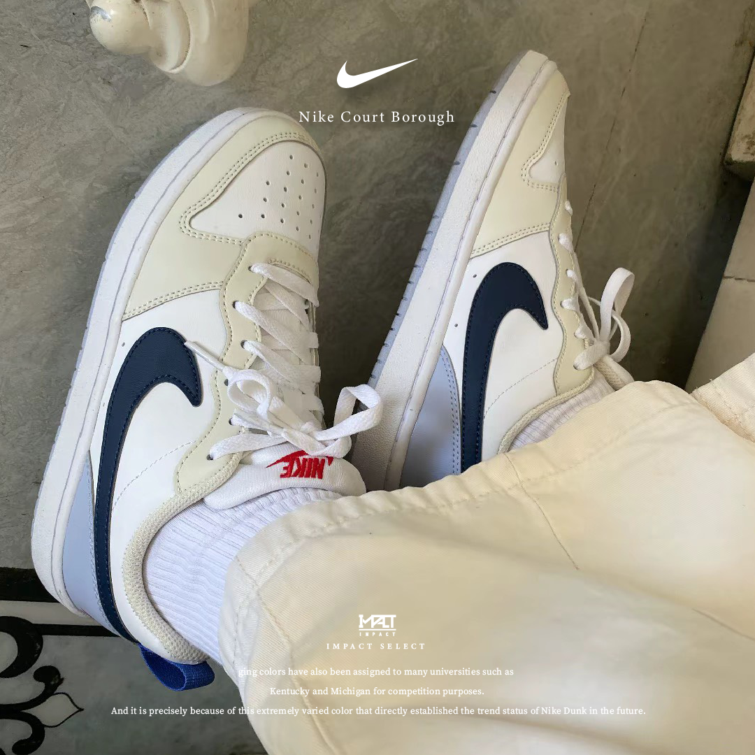Nike Court Borough Low Recraft 蘿蔔 藍白 海鹽牛奶 大童 IM3384-141