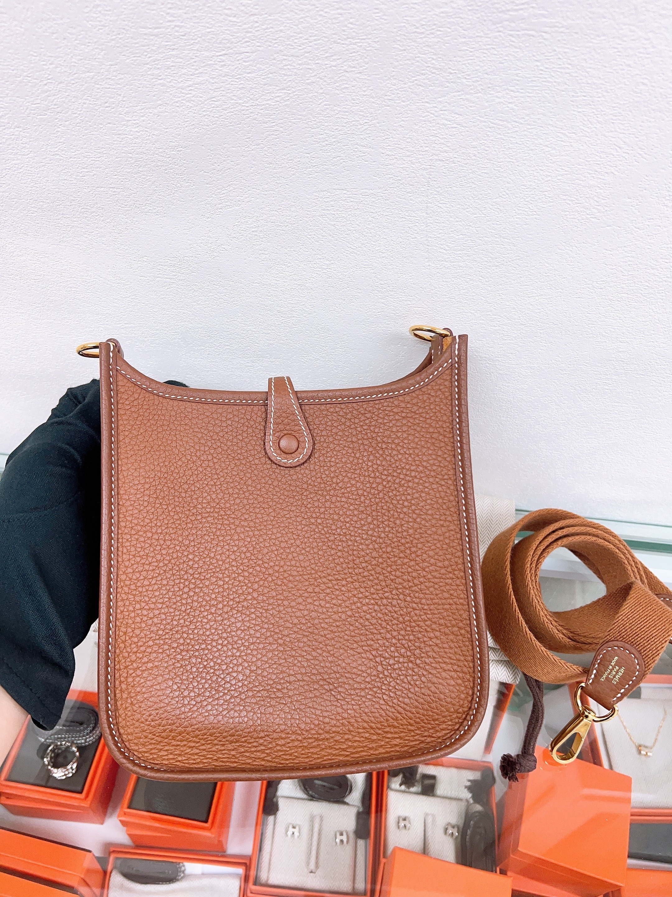 Hermes mini evelyne (gold GHW/ stamp U)
