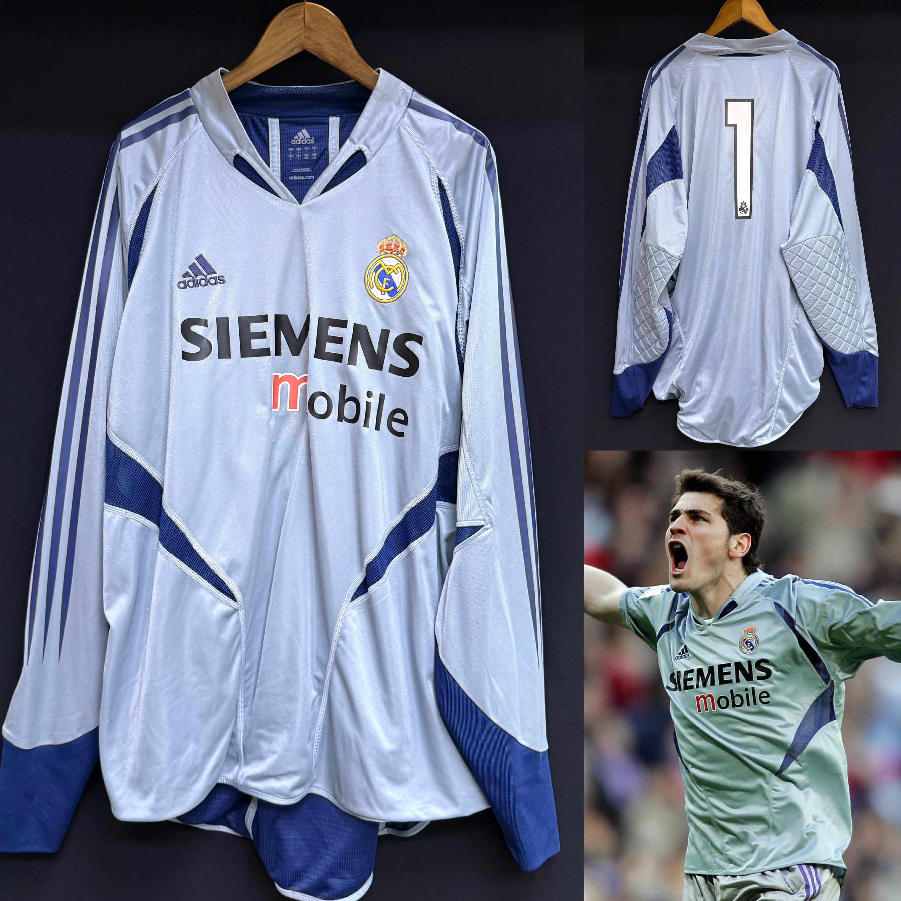 (Player Issue) Real Madrid 2004-2005 Adidas Goalkeeper Player Issue Shirt #1