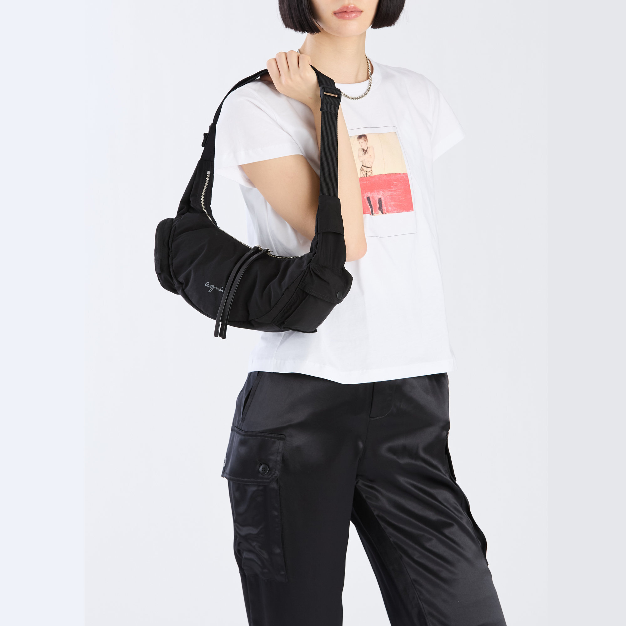 agnès b. 男女通用尼龍單肩袋
