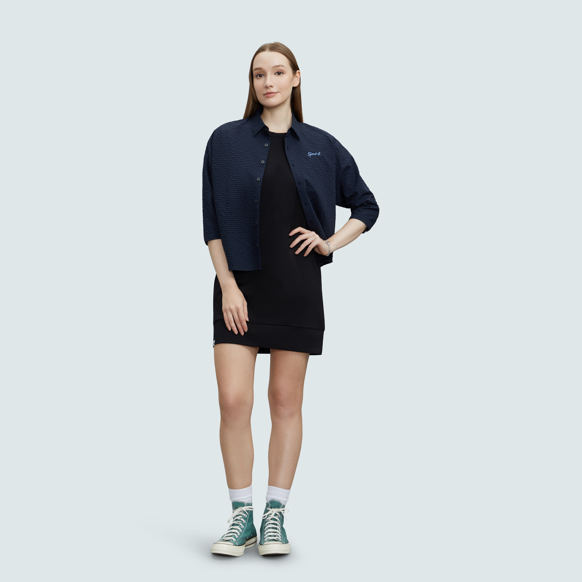 SPORT b. 女裝泡泡紗蝙蝠袖襯衫