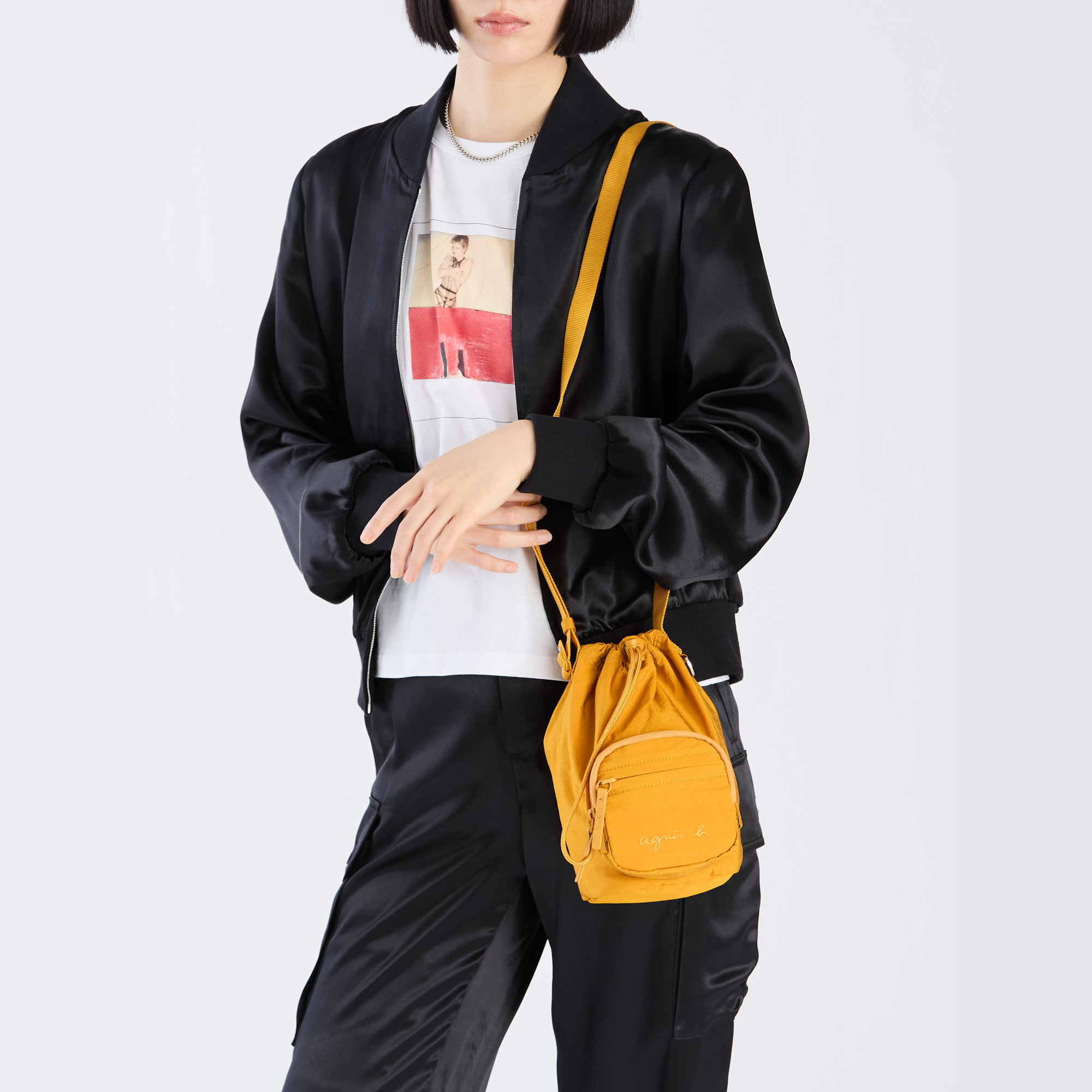 agnès b. 男女通用尼龍迷你單肩袋