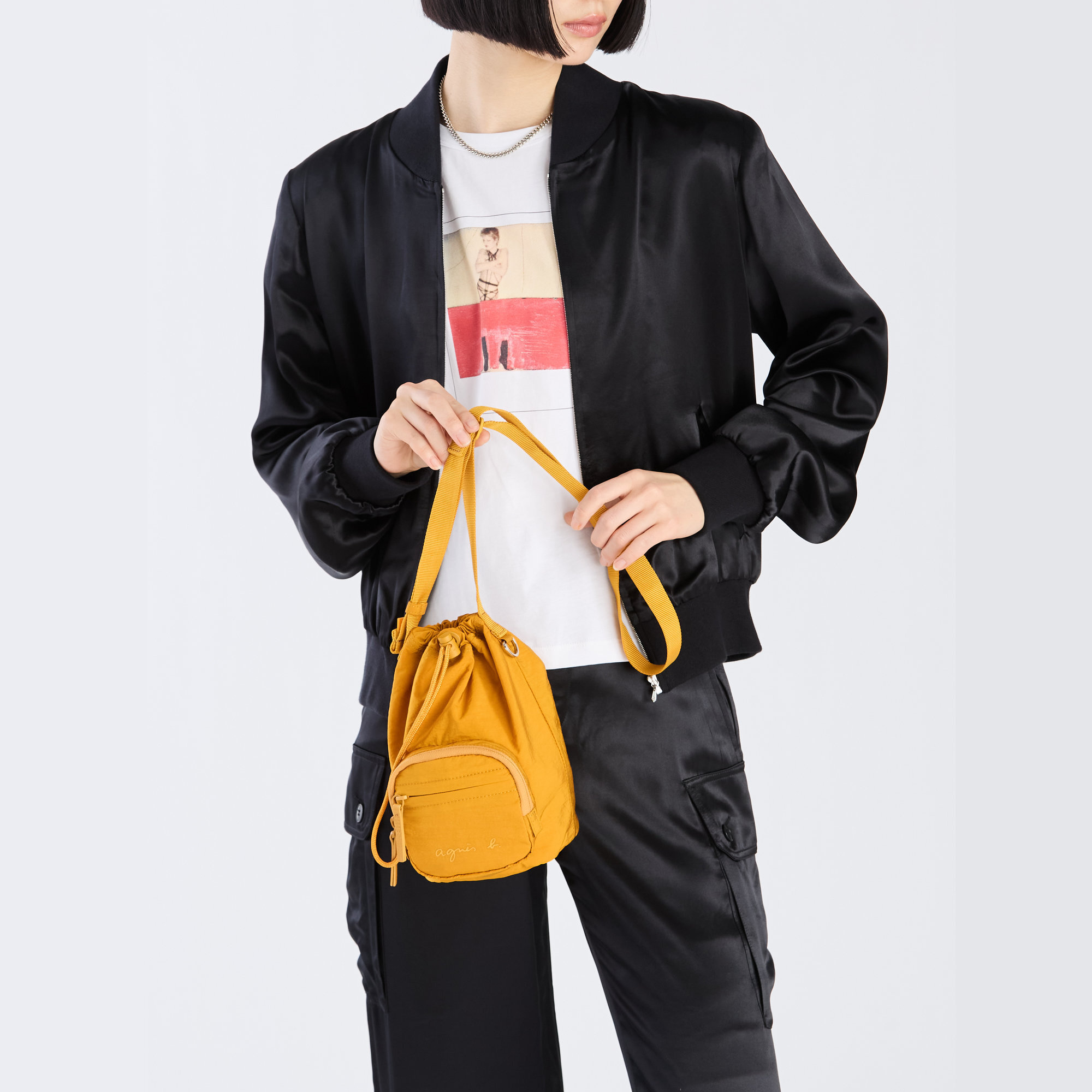 agnès b. 男女通用尼龍迷你單肩袋