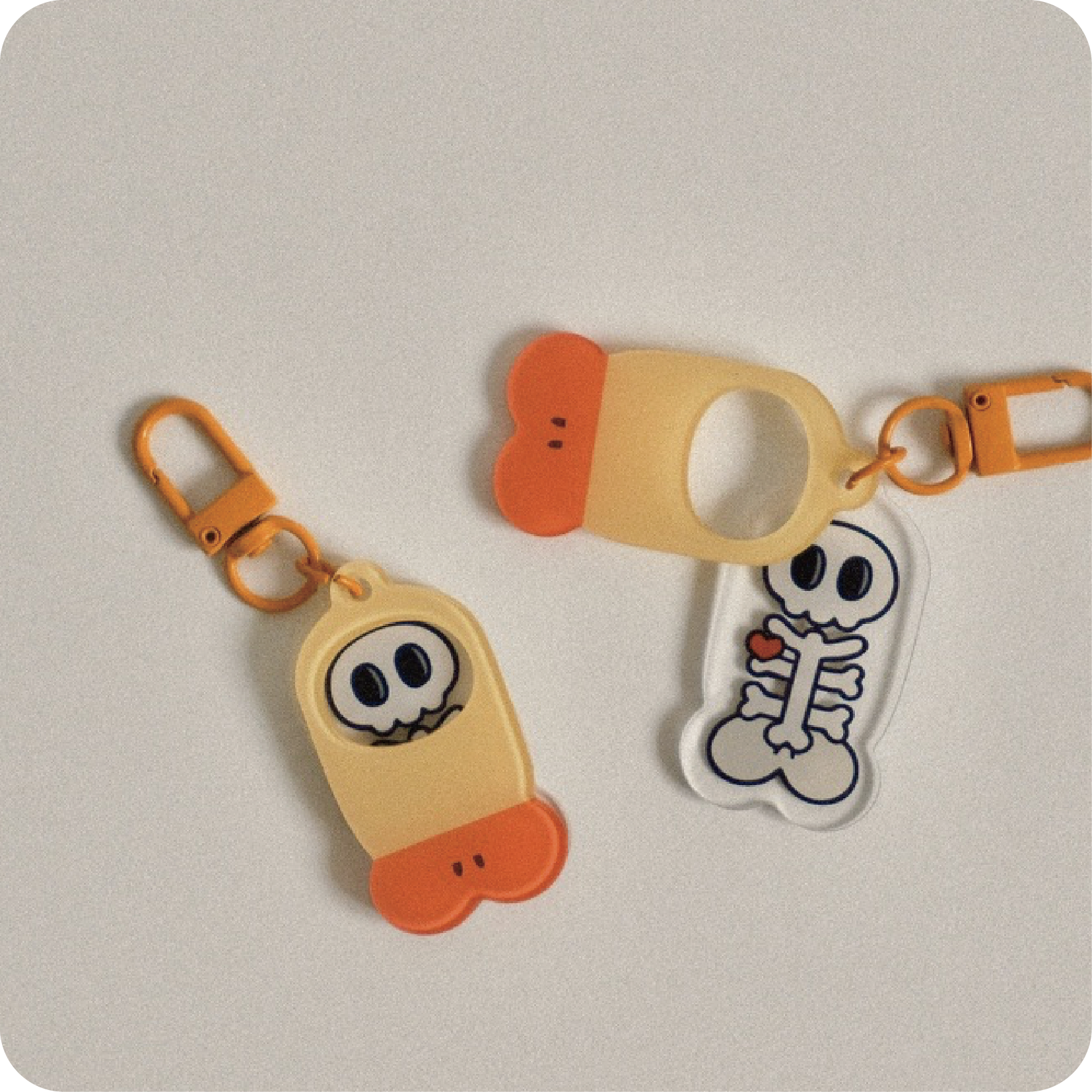 壓克力吊飾｜炸蝦骨頭雙層吊飾