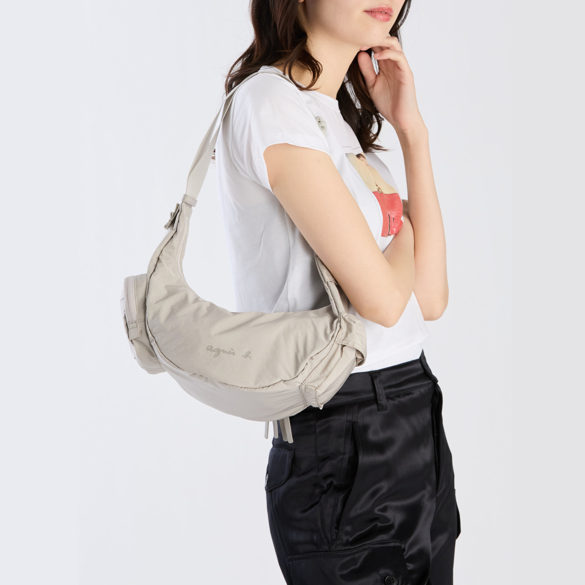 agnès b. 男女通用尼龍單肩袋