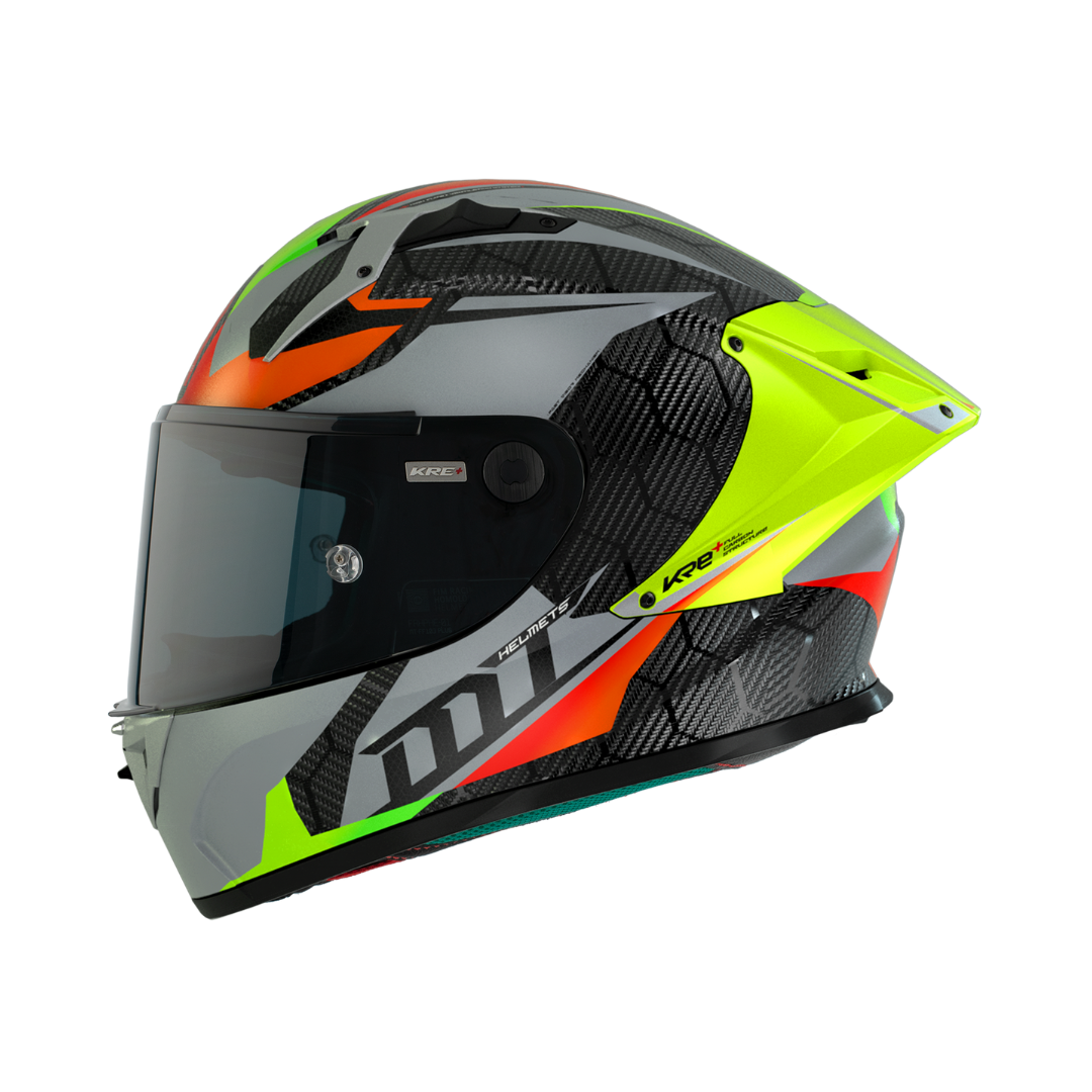MT Helmets KRE+ S PROJECTILE D2 GLOSS GREY 亮面黑 符合賽車批准的最高標準 FIM 認証 全碳纖維頭盔