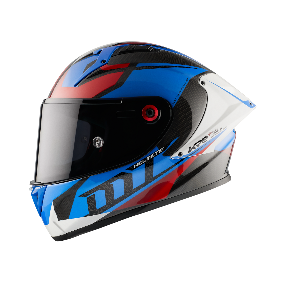 MT Helmets KRE+ S PROJECTILE D7 GLOSS BLUE 亮面黑 符合賽車批准的最高標準 FIM 認証 全碳纖維頭盔
