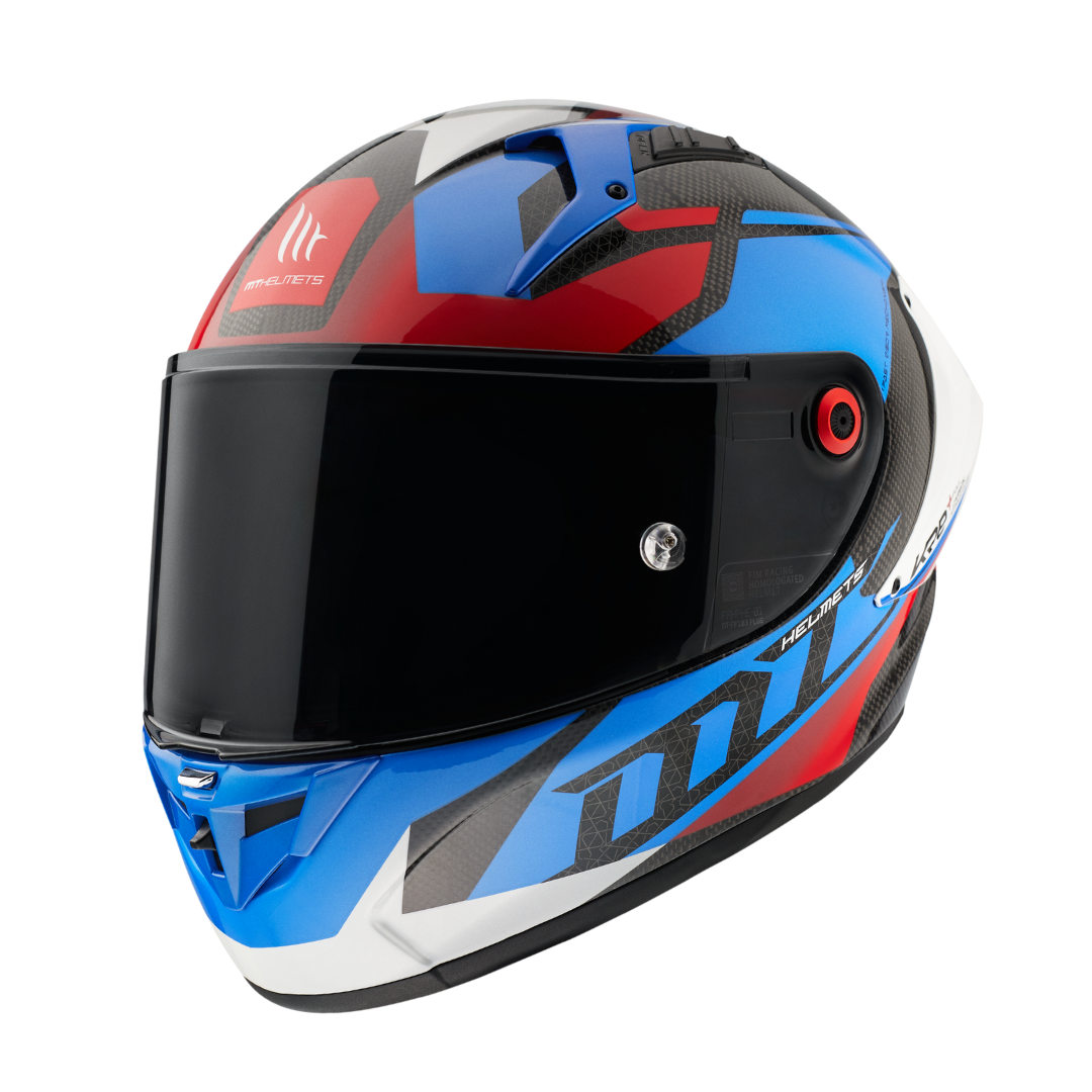 MT Helmets KRE+ S PROJECTILE D7 GLOSS BLUE 亮面黑 符合賽車批准的最高標準 FIM 標準 全碳纖維頭盔