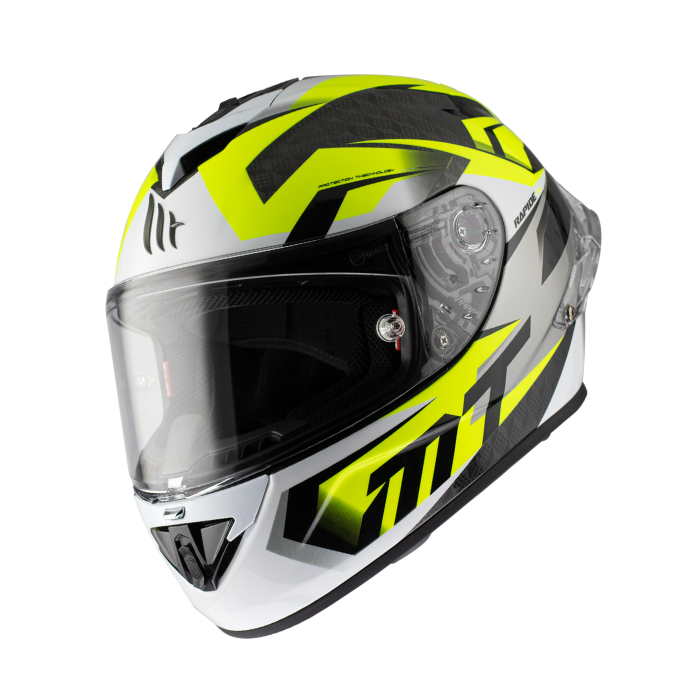 MT HELMETS 最輕量版本碳纖系列 RAPIDE PRO CARBON FUGAZ D3 GLOSS PEARL FLUOR YELLOW 亮面