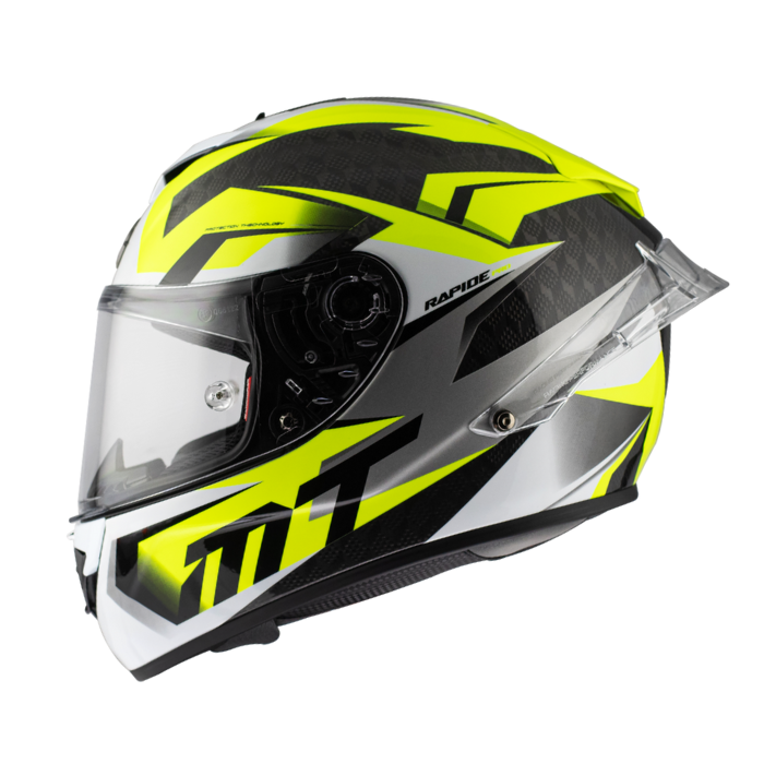 MT HELMETS 最輕量版本碳纖系列 RAPIDE PRO CARBON FUGAZ D3 GLOSS PEARL FLUOR YELLOW 亮面