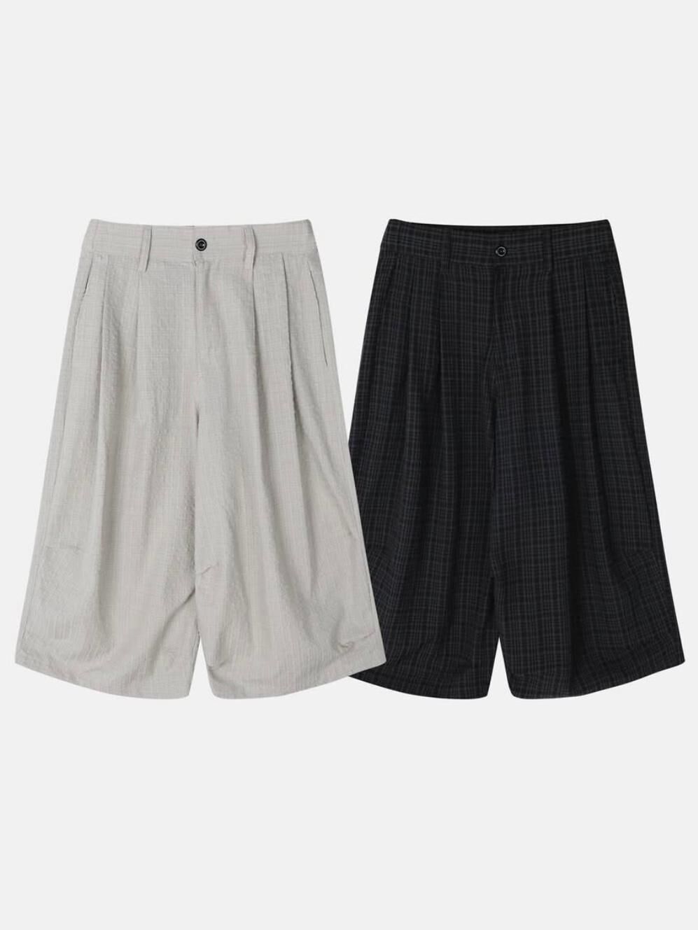 格仔七分吊腳鬆身褲 Vass-021P