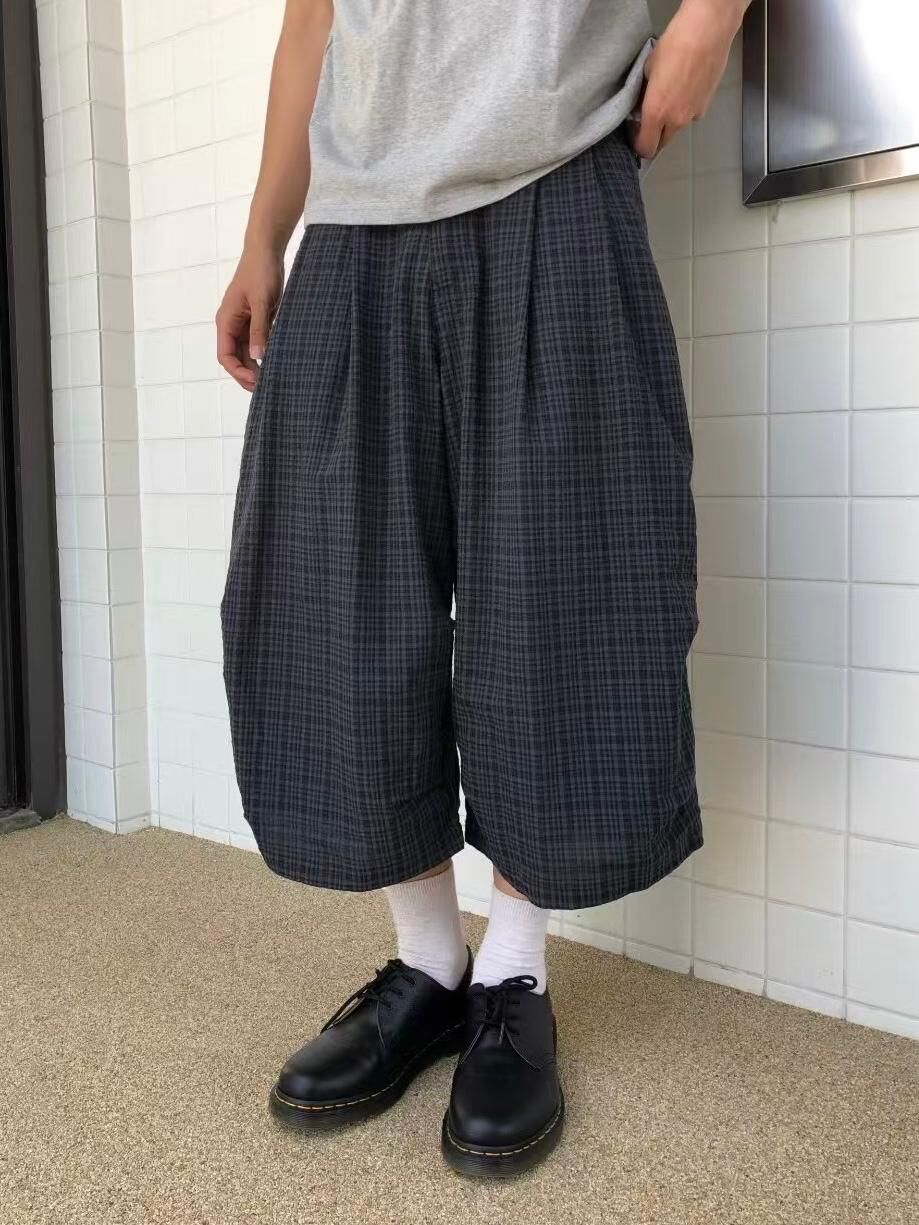 格仔七分吊腳鬆身褲 Vass-021P