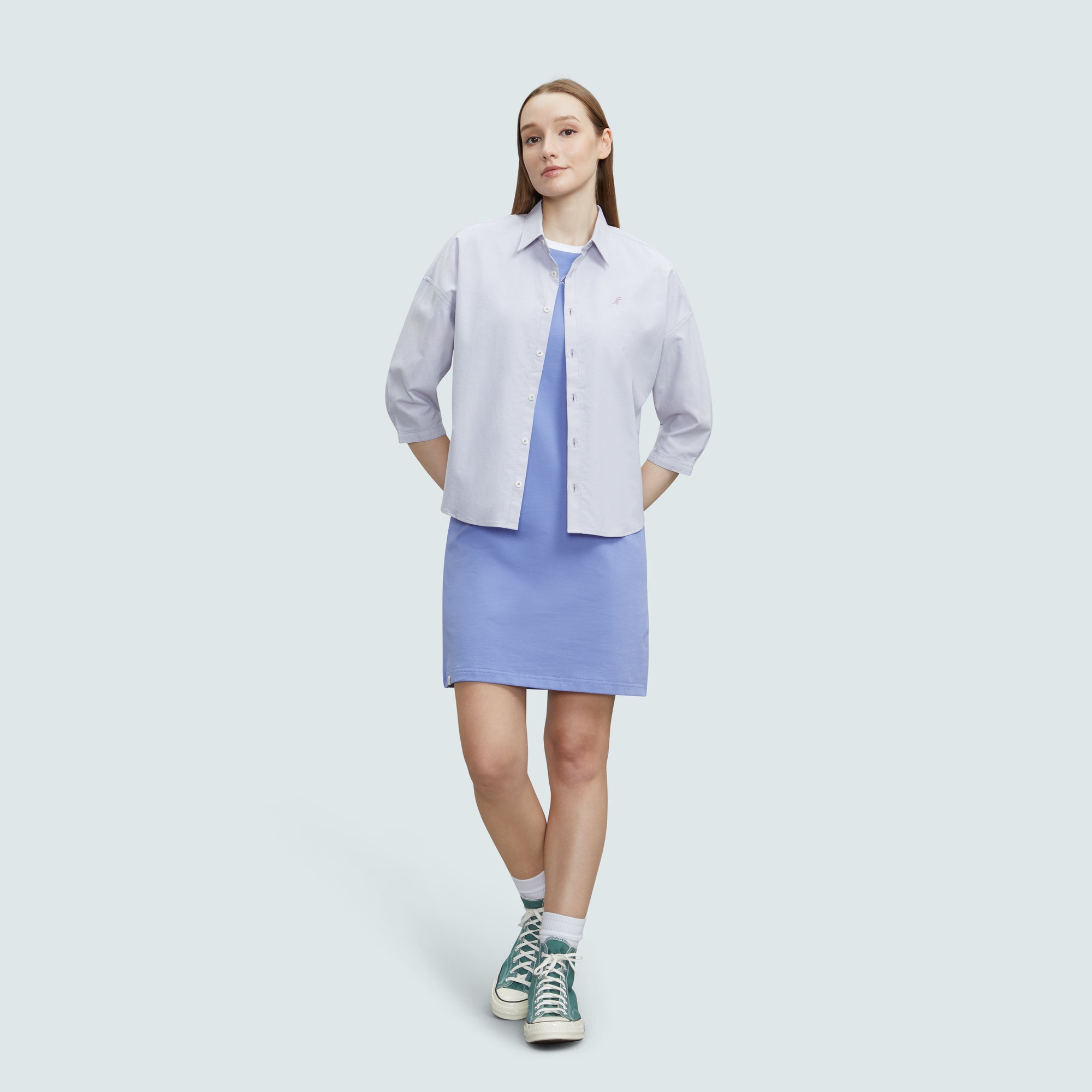 SPORT b. 女裝Dino 蝙蝠袖牛津襯衫