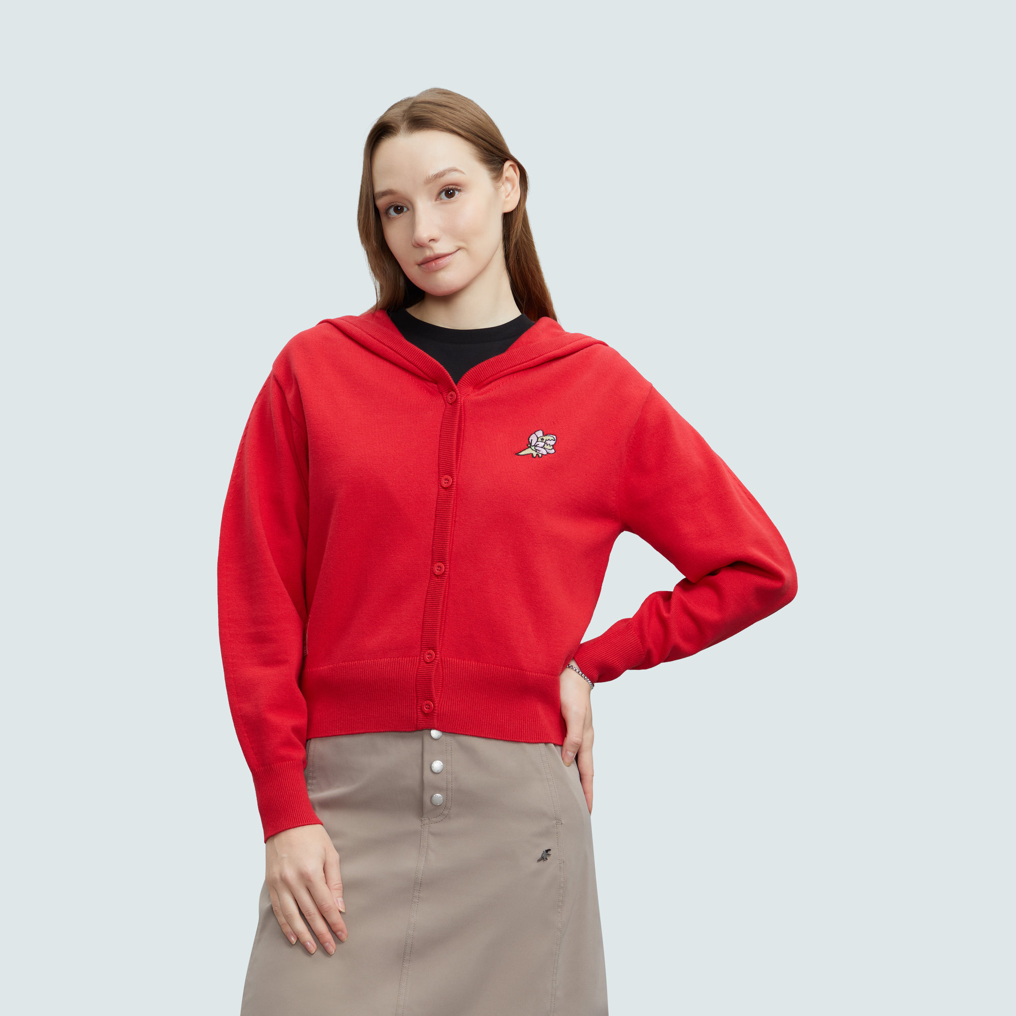 SPORT b. 女裝限量新春系列 Dino 刺繡連帽開襟毛衣