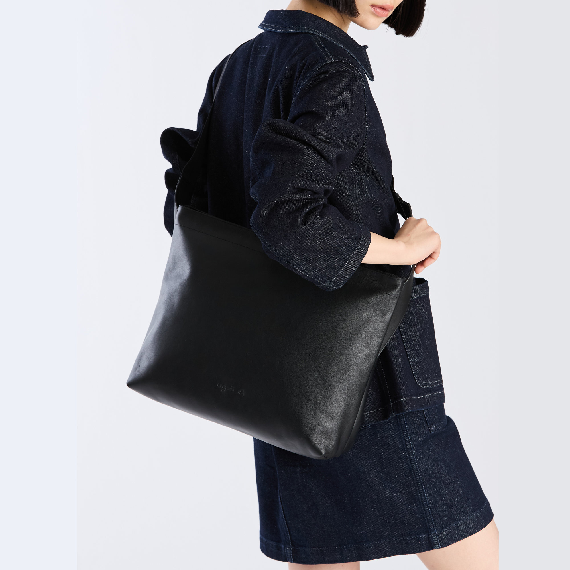 agnès b. 男裝皮革單肩袋