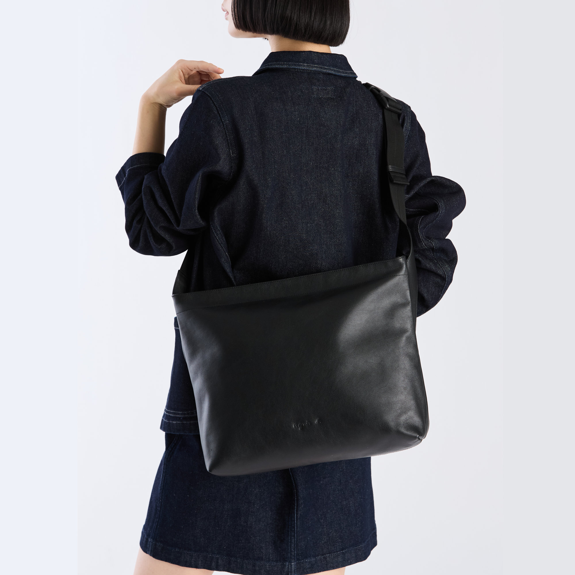 agnès b. 男裝皮革單肩袋