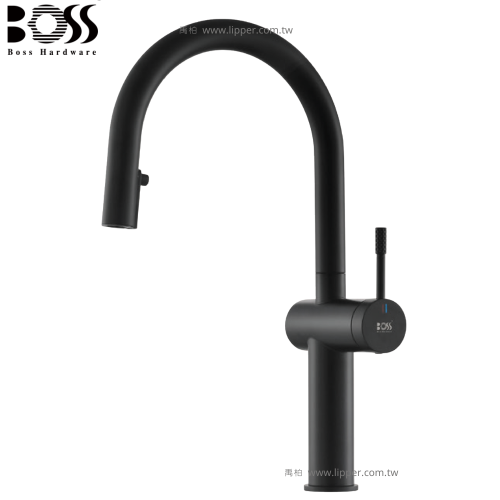 BOSS 不鏽鋼伸縮廚房感應龍頭 (消光黑) 222015MB