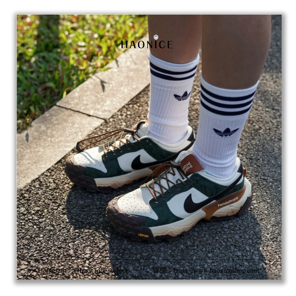 【HAO NICE】熊貓惡作劇🔥Nike Dunk Low Vibram 經典logo琥珀 綠白棕配色登山鞋 運動鞋