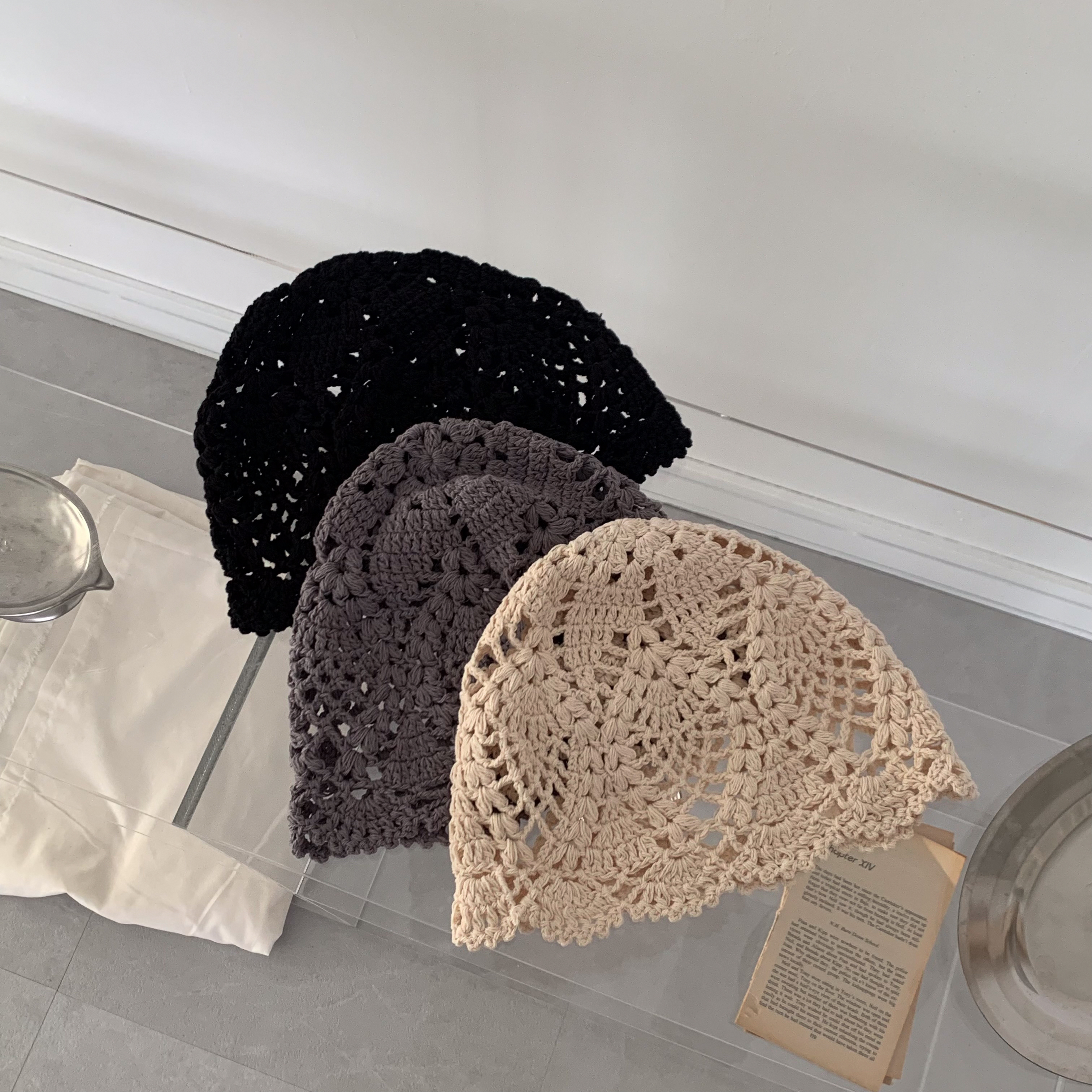 ISA_韓女本命單品 一秒氛圍感get! 鏤空針織帽_57024