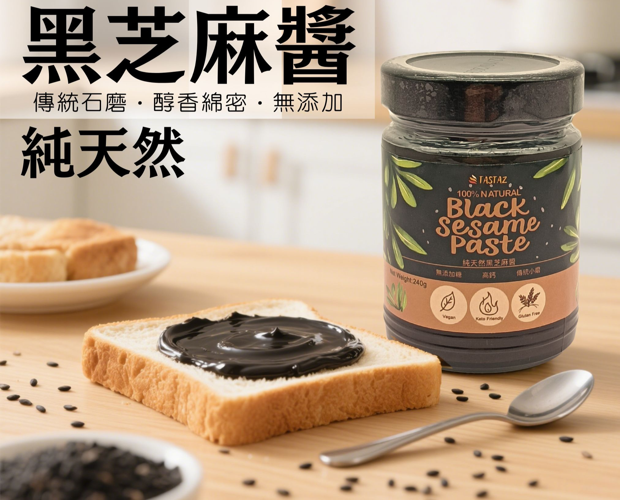 【瘦身必備●靚脂肪】純天然●黑芝麻醬 - 靚料！100% 成分=黑芝麻！零添加糖！完全冇苦澀味！