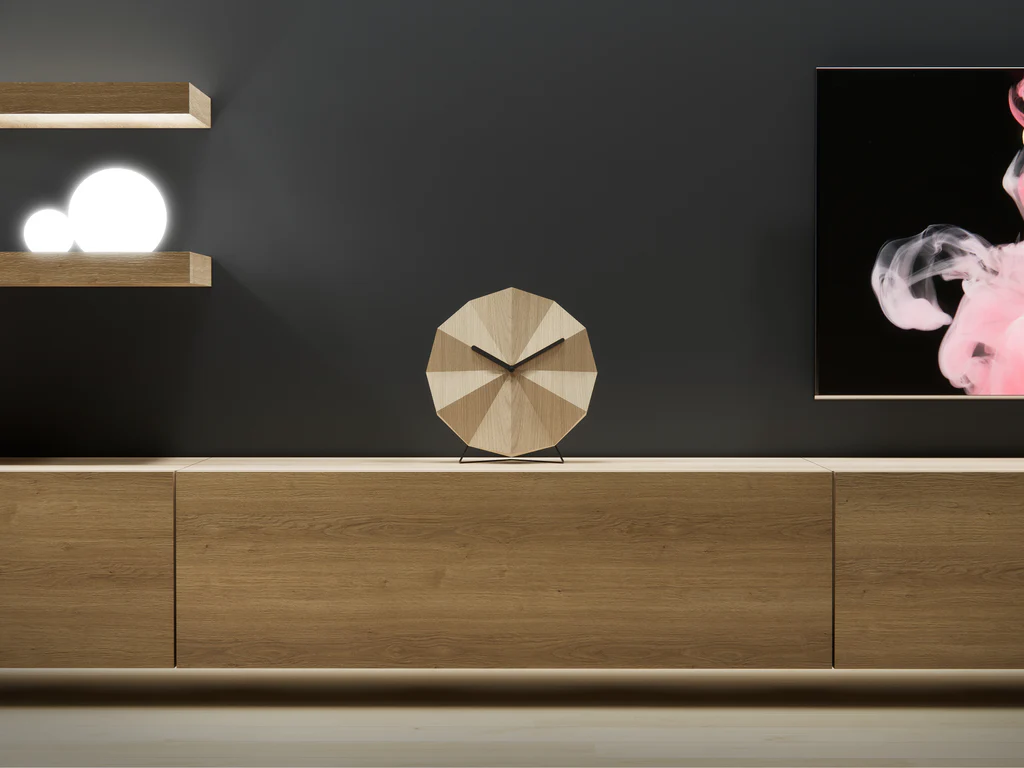 Lawa Design-DELTA CLOCK,搭配各式色澤的牆面,讓空間氛圍時尚沉穩。