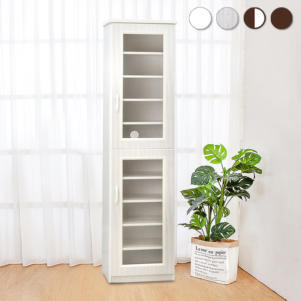 防潮防蛀 防水塑鋼1.5尺二門透視高鞋櫃(四色可選)