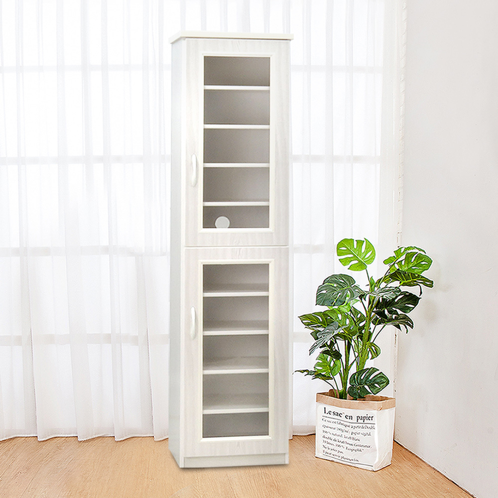 防潮防蛀 防水塑鋼1.5尺二門透視高鞋櫃(四色可選)