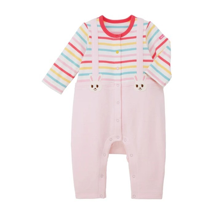 MH 條紋假兩件小兔連體服