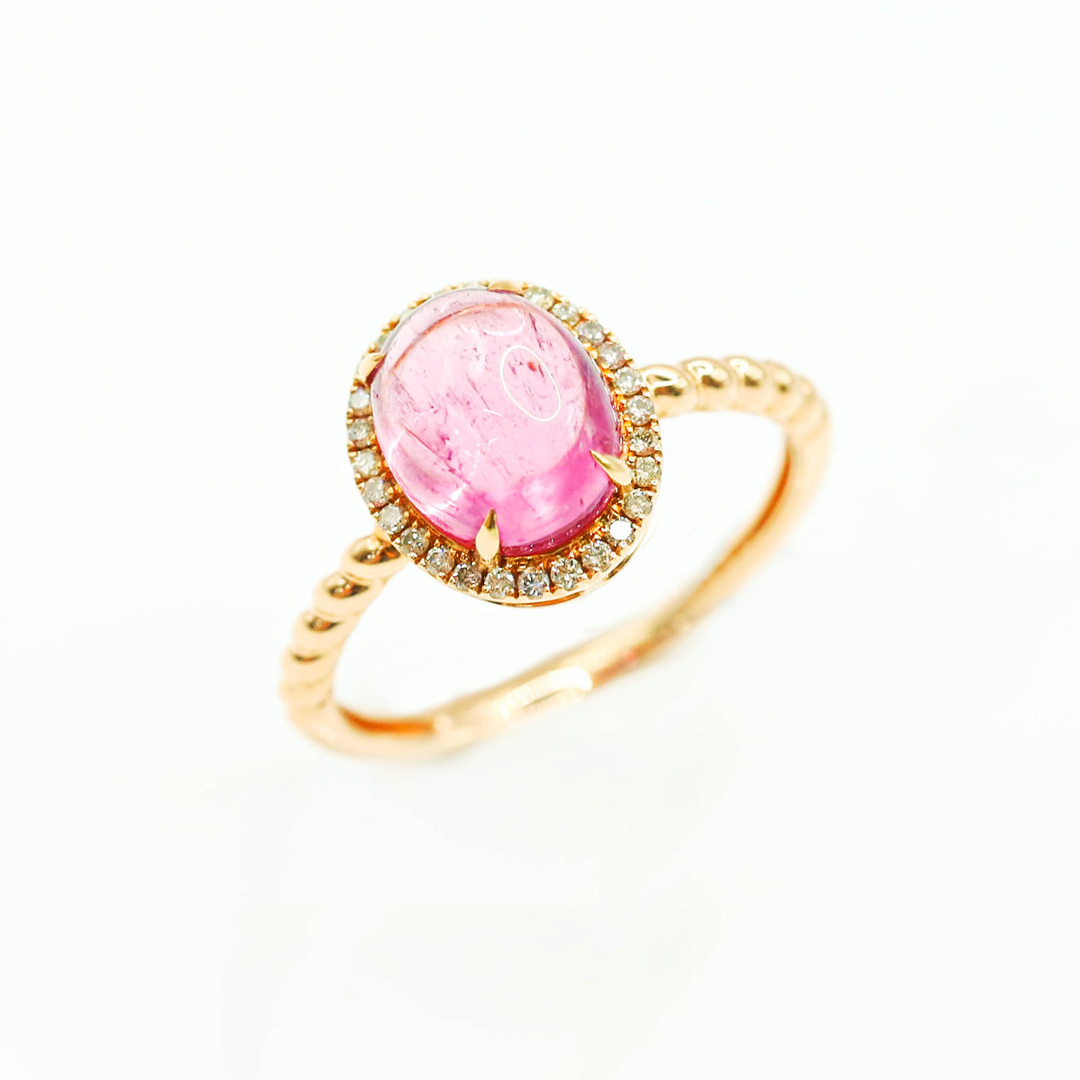 糖果碧璽鑽石戒指 2.53ct/D:0.10/18K