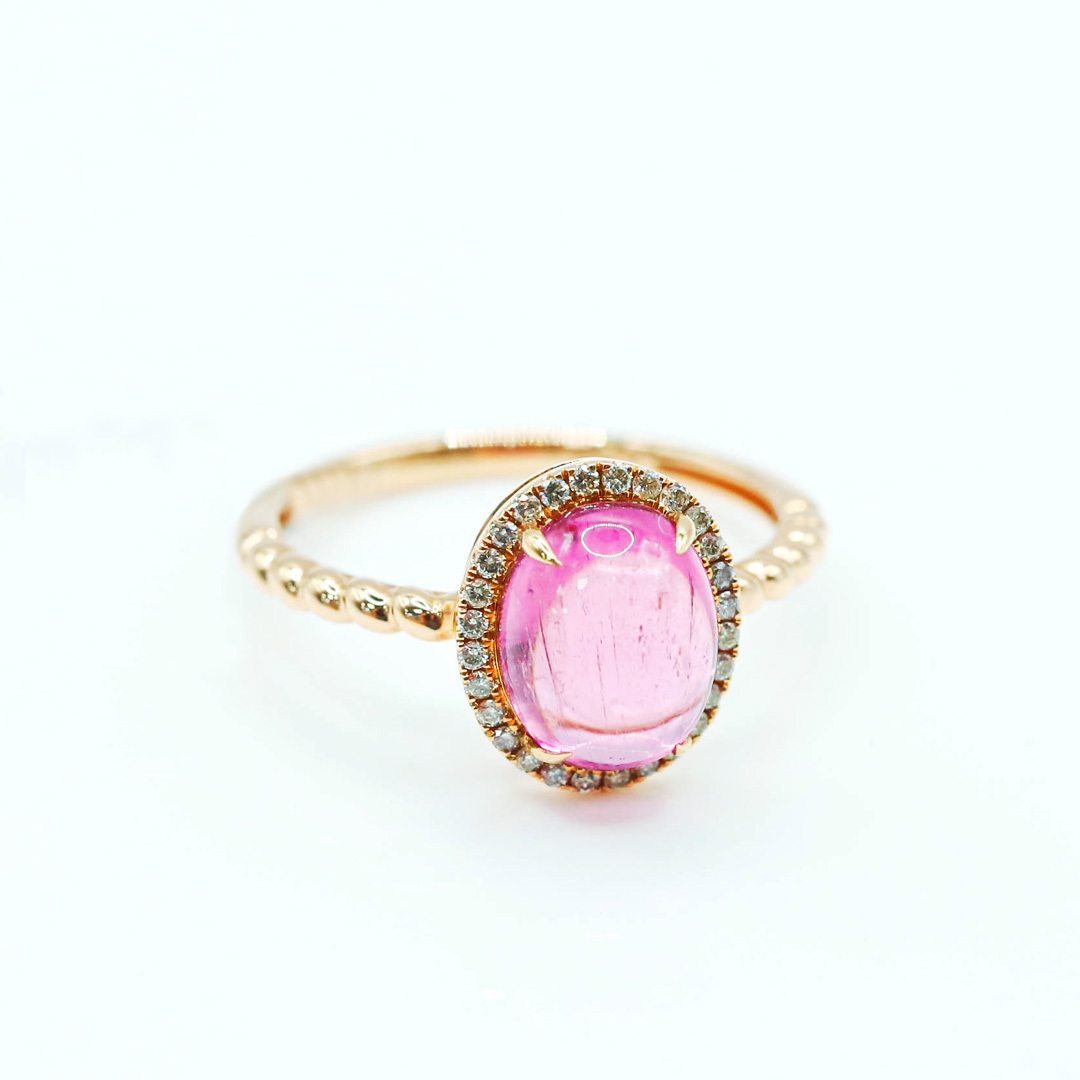 糖果碧璽鑽石戒指 2.53ct/D:0.10/18K