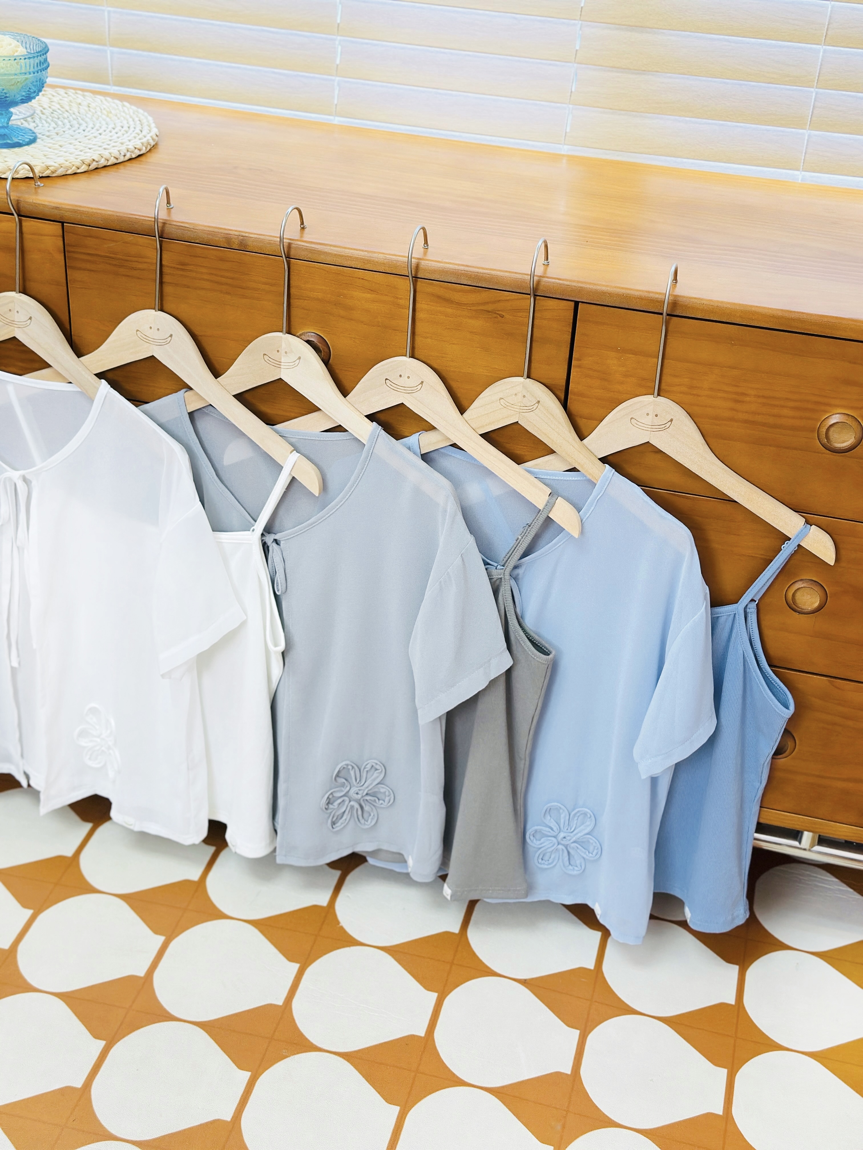 三色 / 花朵綑邊雪紡兩件套 / Cord Embroidery Chiffon Cami and Jacket