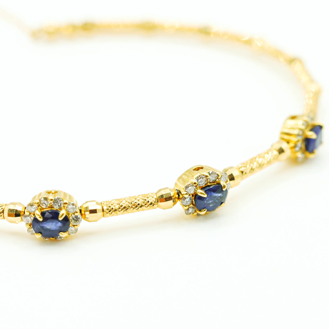 藍寶石鑽石手環0.50ct/D:0.30/18K