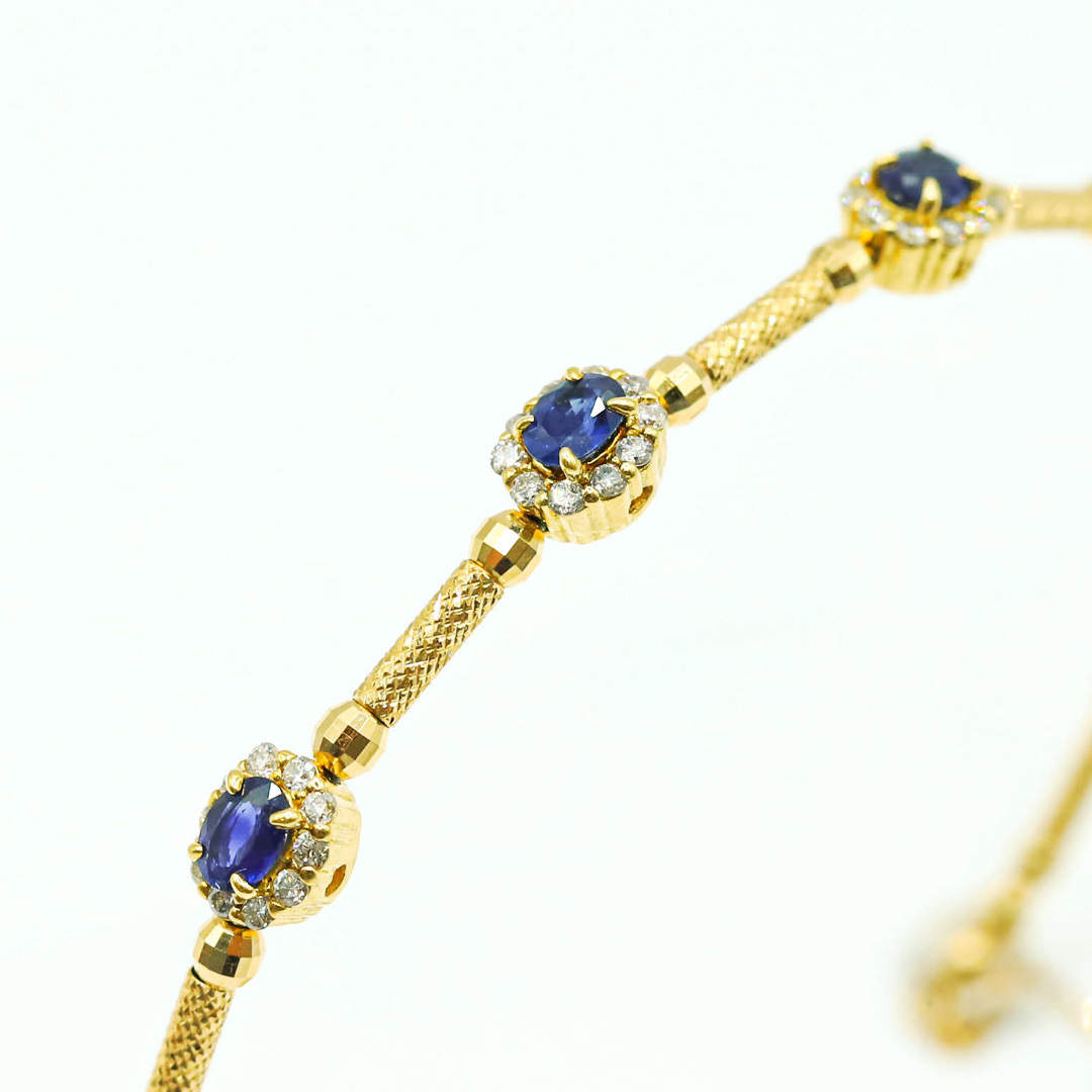 藍寶石鑽石手環0.50ct/D:0.30/18K