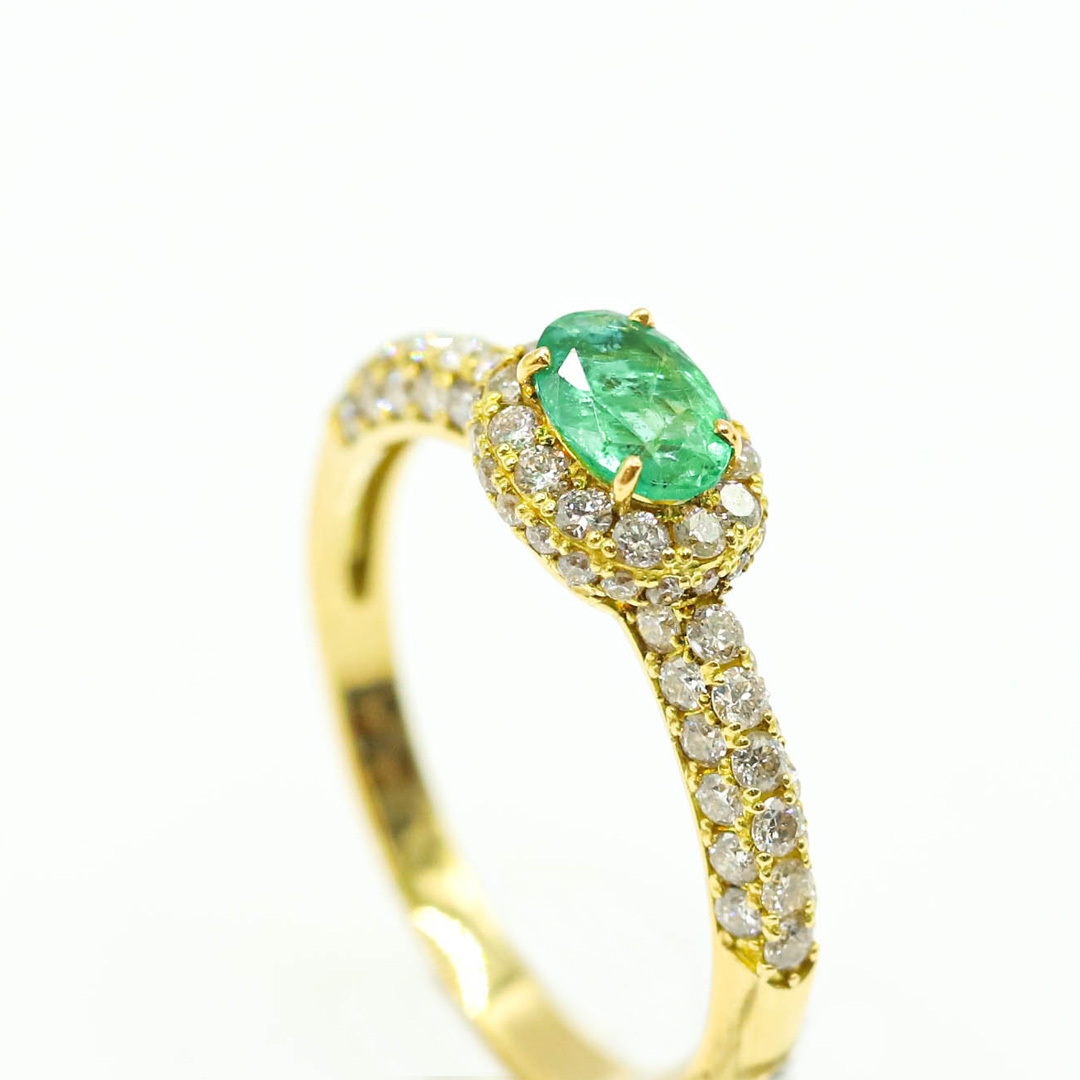 祖母綠鑽戒0.47ct/D:0.60/18k