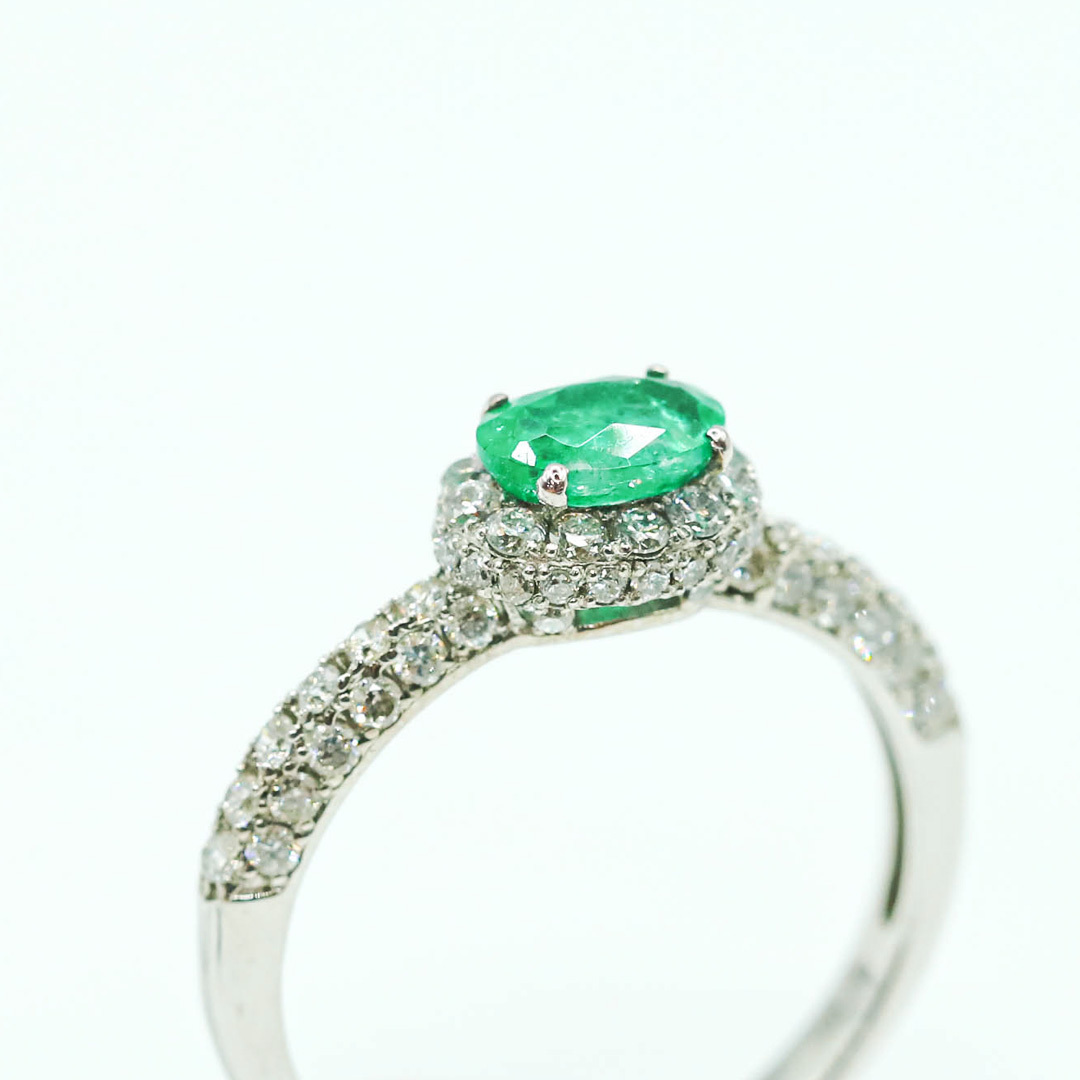 祖母綠鑽石戒指 E0.47ct/D:0.60ct/18K