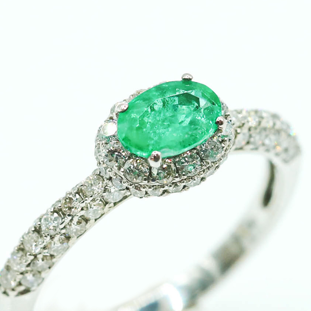 祖母綠鑽石戒指 E0.47ct/D:0.60ct/18K